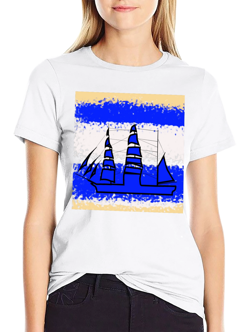 Nautical Ship Graphic Tee - Casual Style