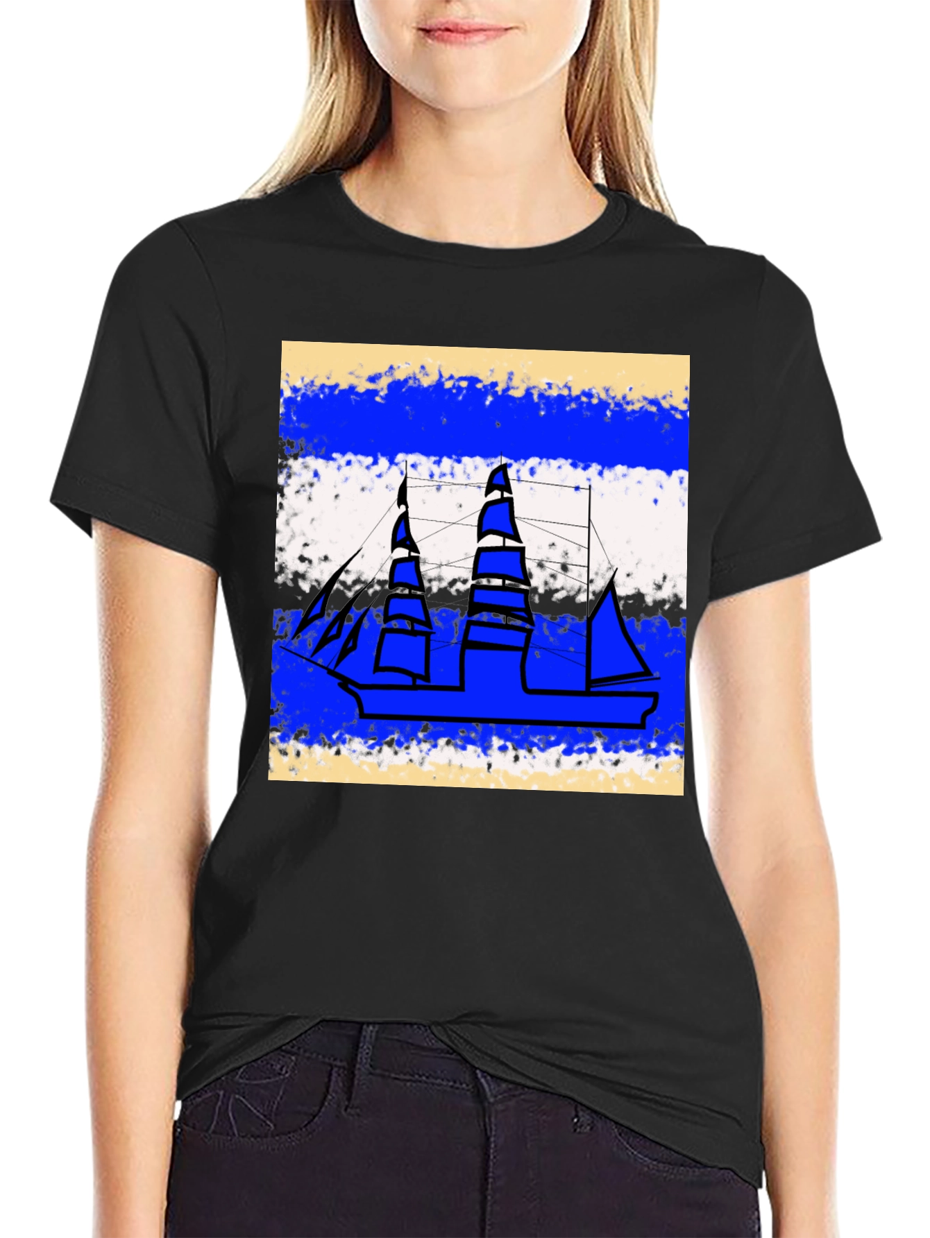 Nautical Ship Graphic Tee - Casual Style