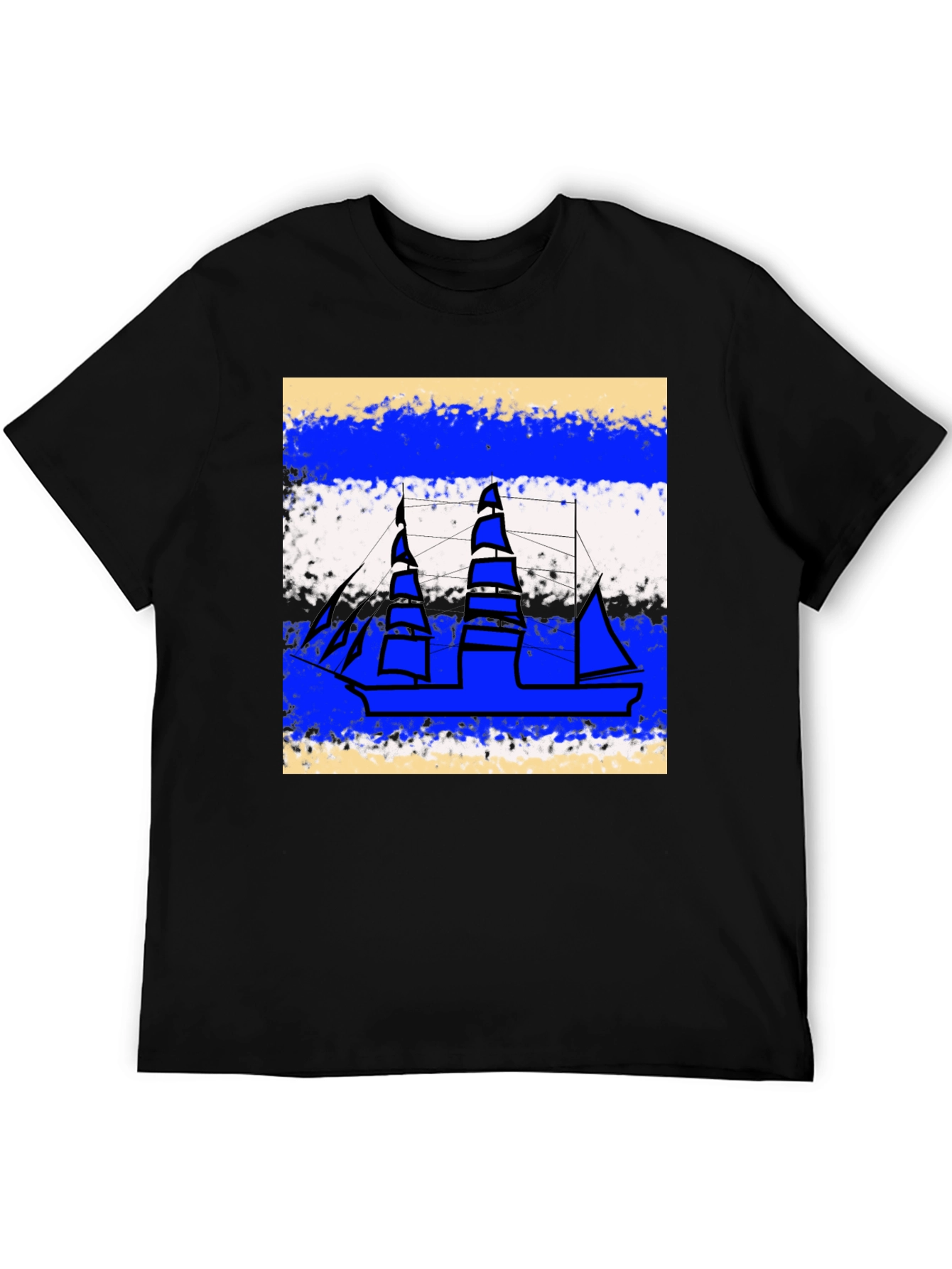 Nautical Ship Graphic Tee - Casual Style