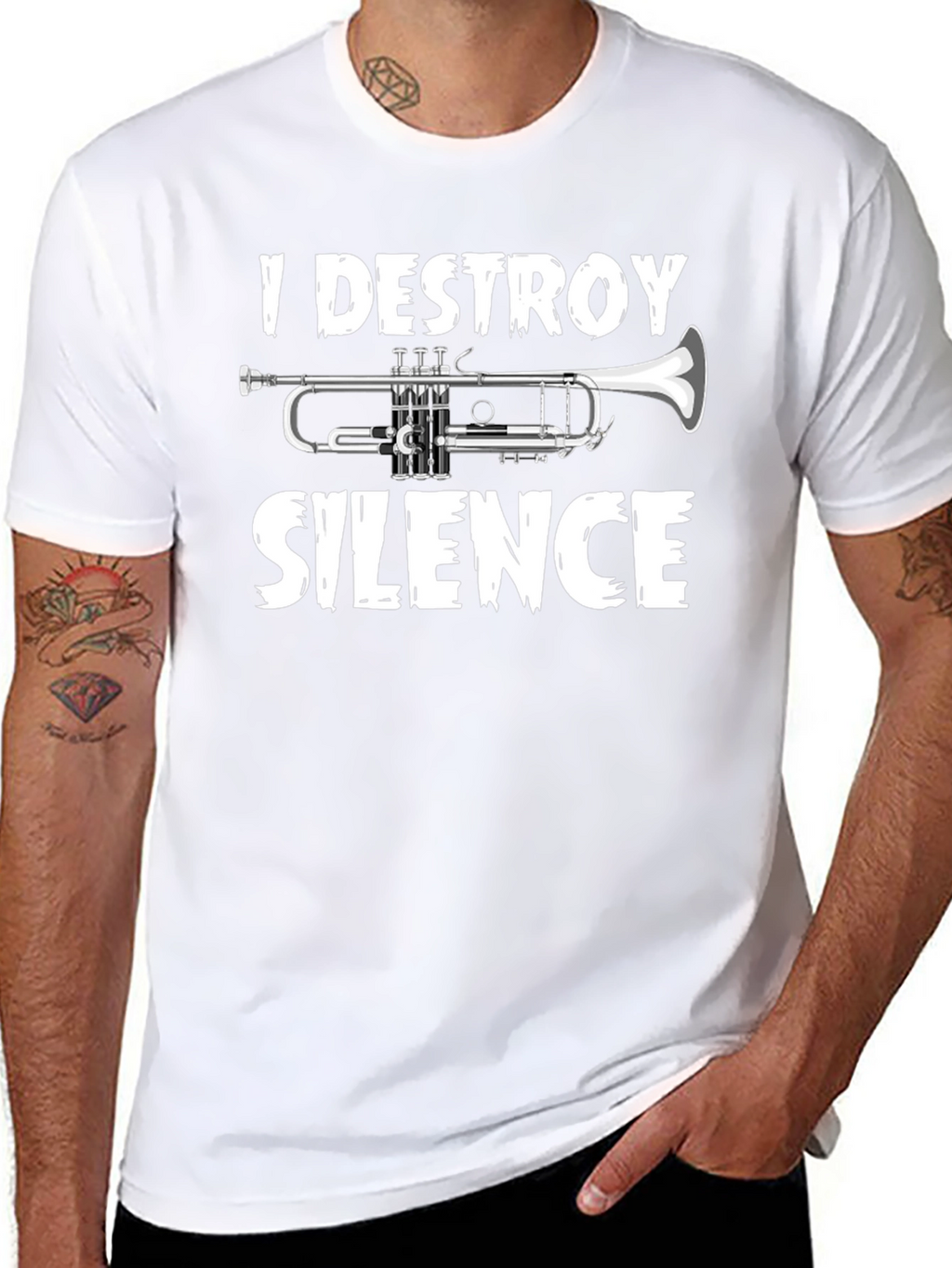I Destroy Silence Trumpet Graphic Tee