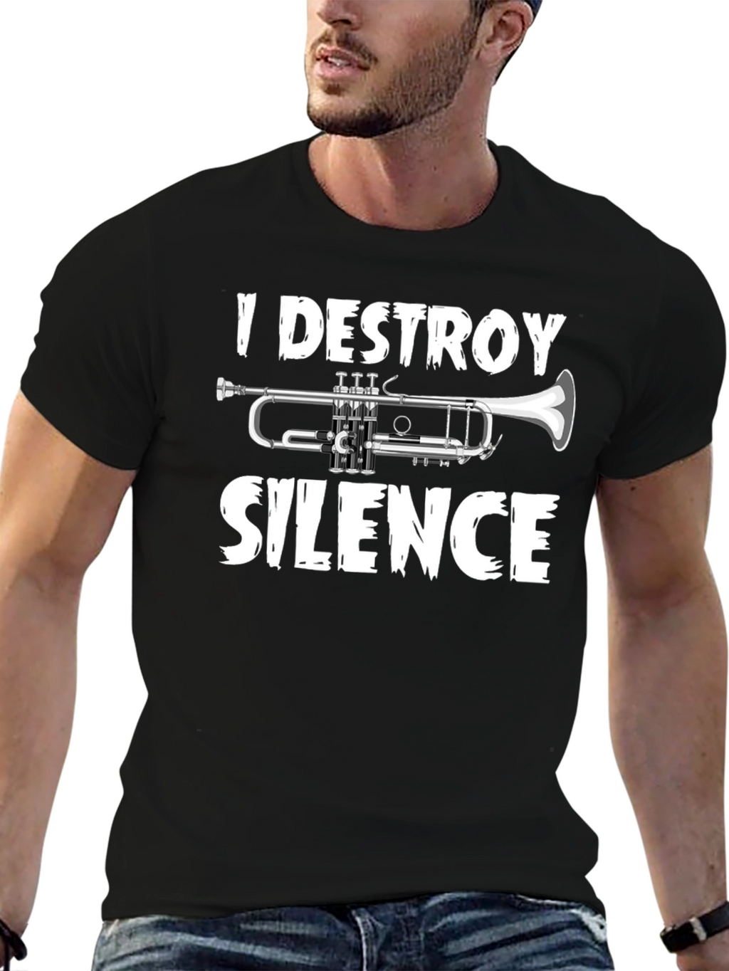 I Destroy Silence Trumpet Graphic Tee