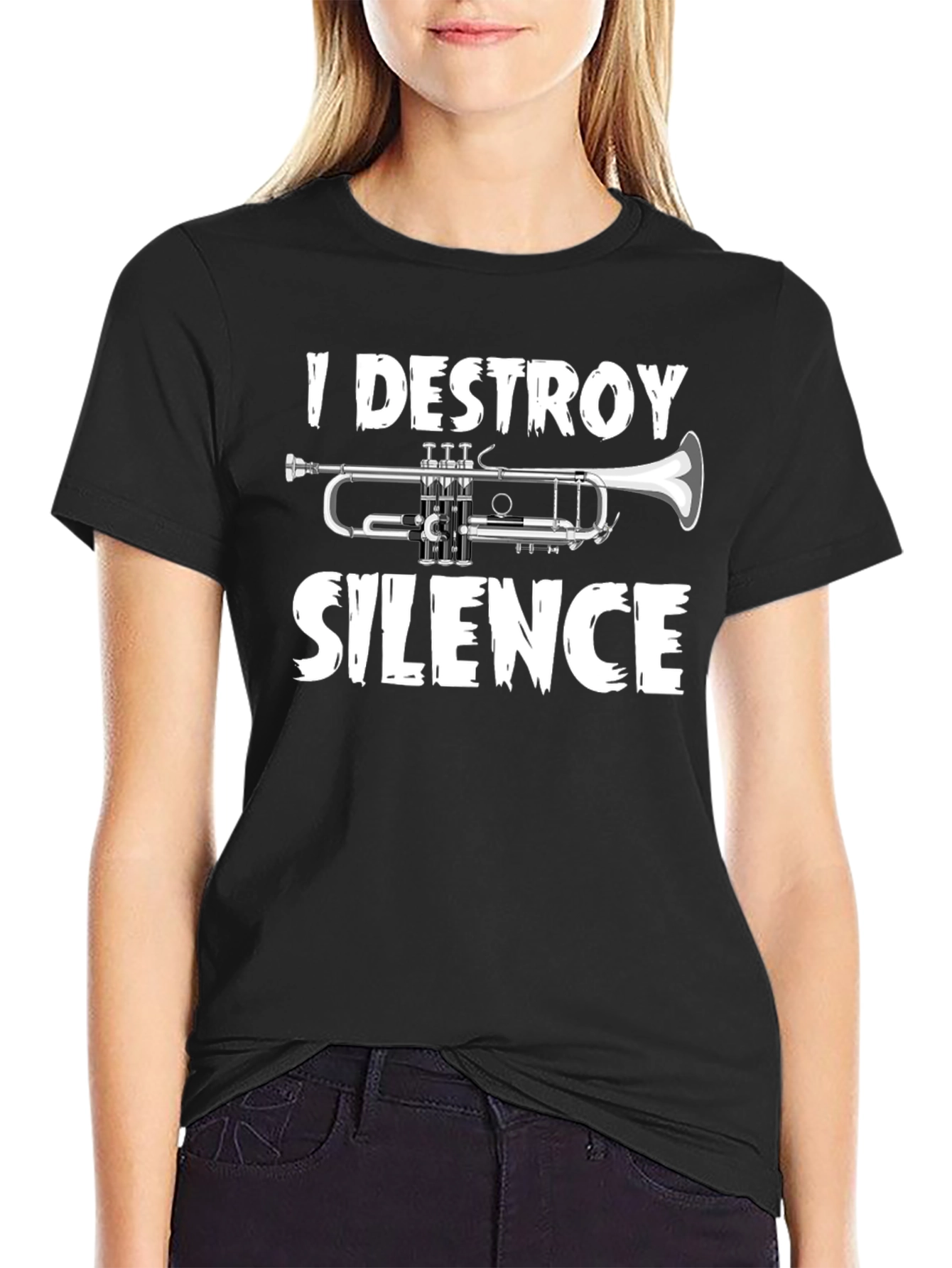 I Destroy Silence Trumpet Graphic Tee