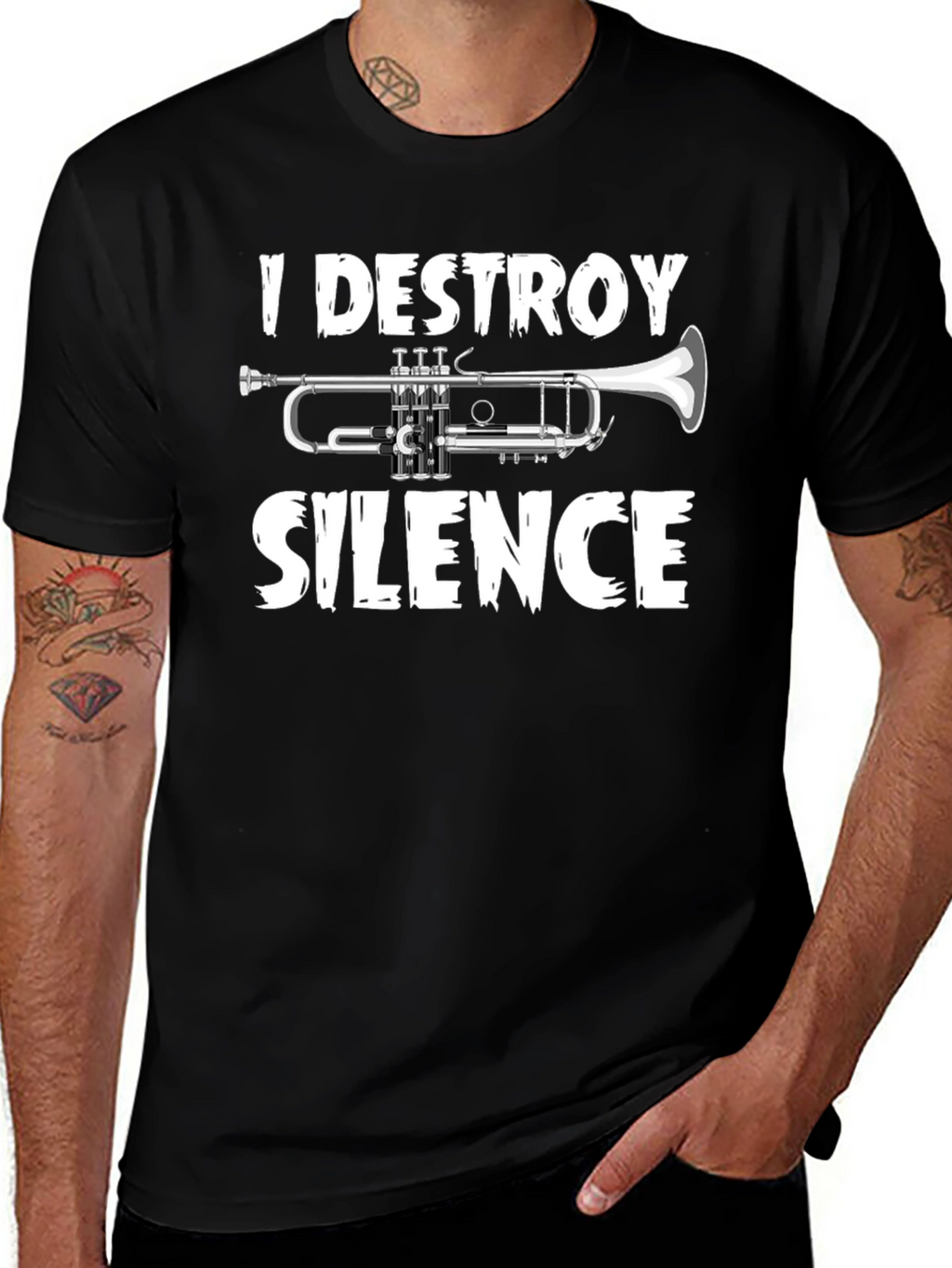 I Destroy Silence Trumpet Graphic Tee