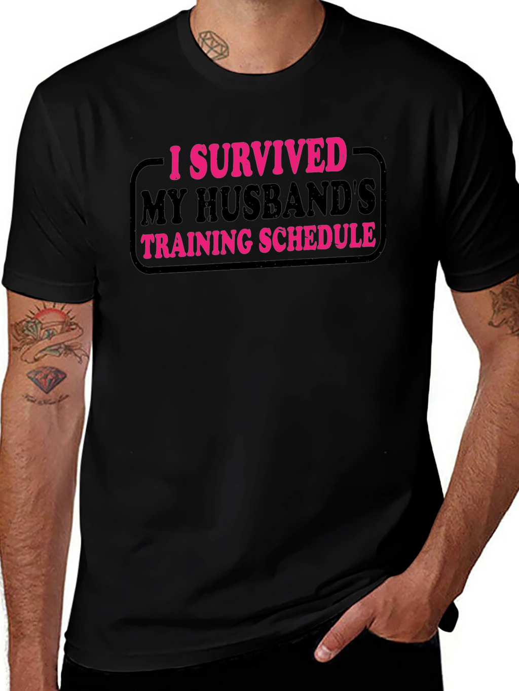 I Survived My Husbands Training Schedule T-Shirt