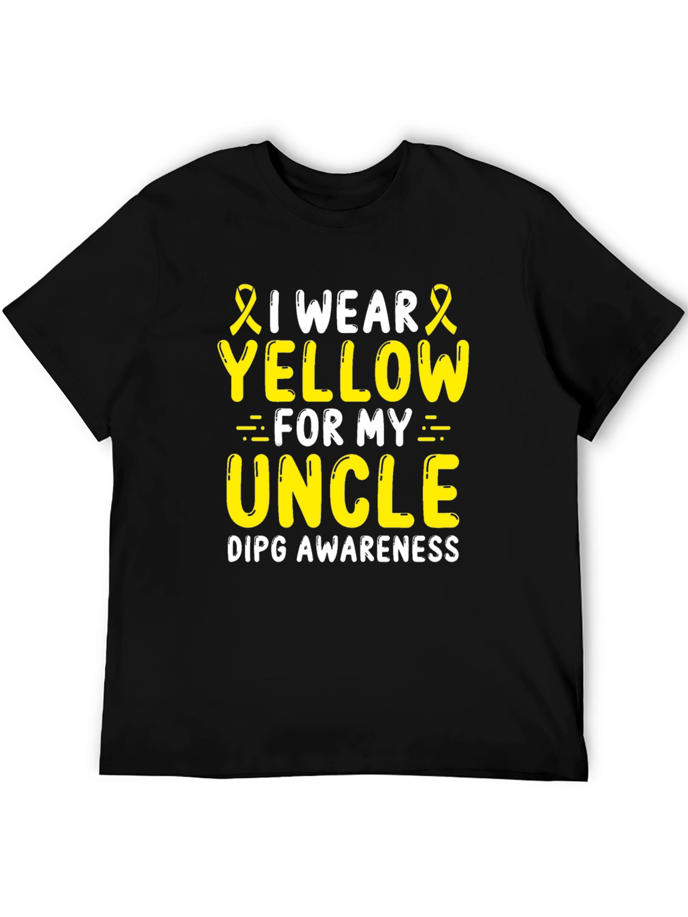 I Wear Yellow for My Uncle DIPG Awareness T-Shirt