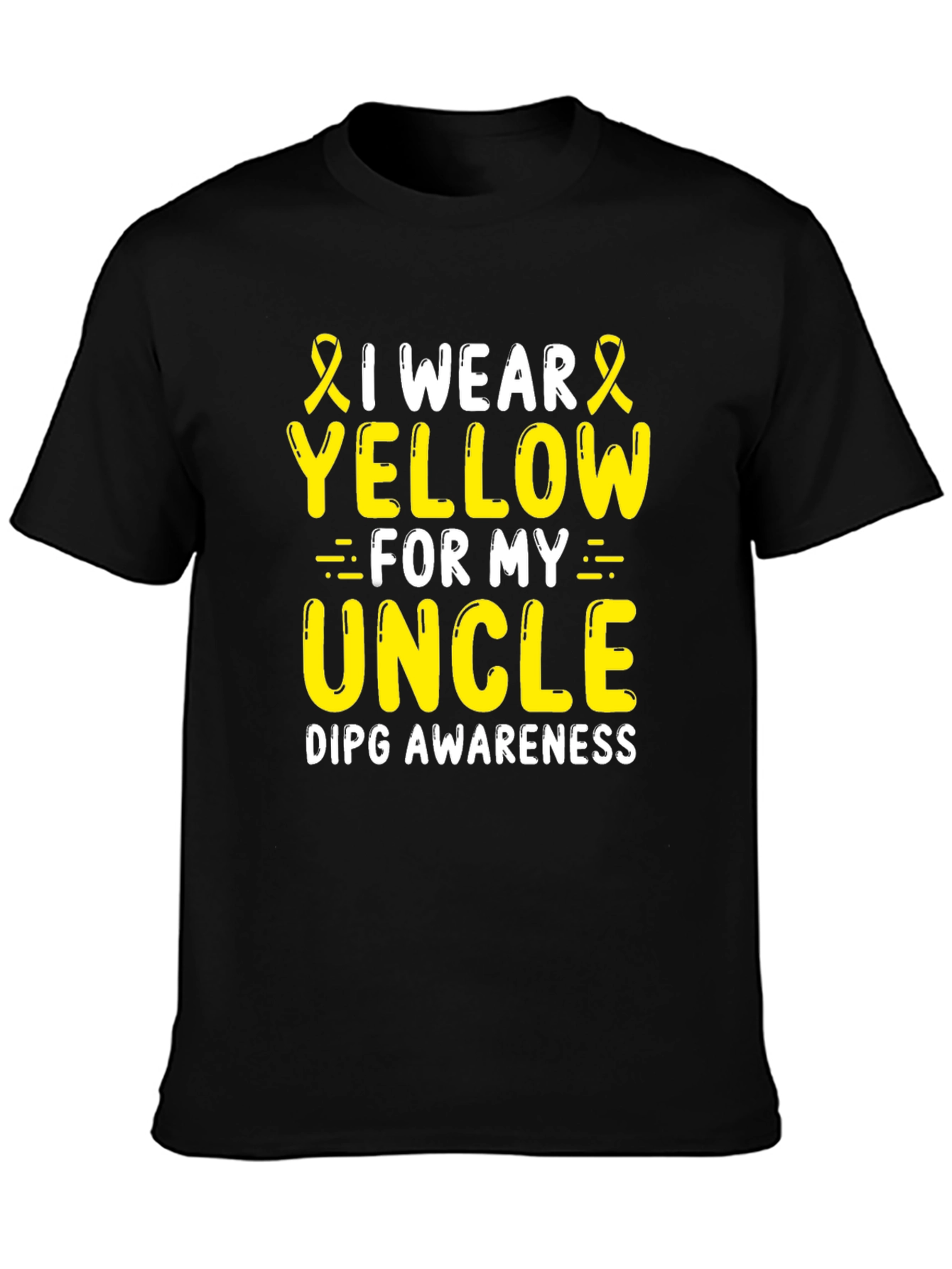 I Wear Yellow for My Uncle DIPG Awareness T-Shirt