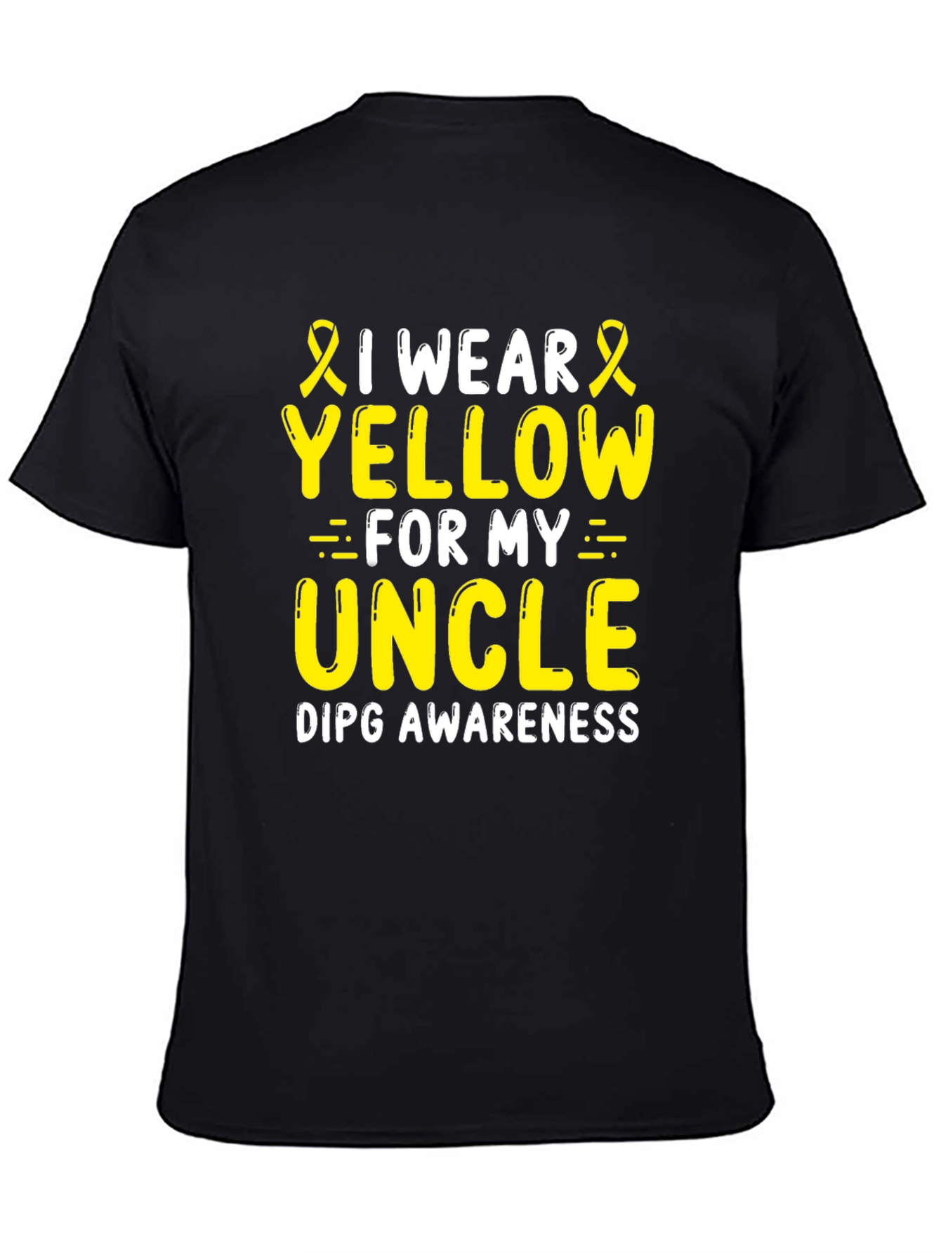 I Wear Yellow for My Uncle DIPG Awareness T-Shirt