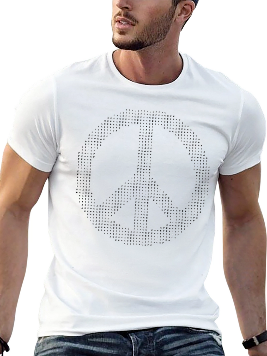 Peace Sign Graphic T-Shirt - Black