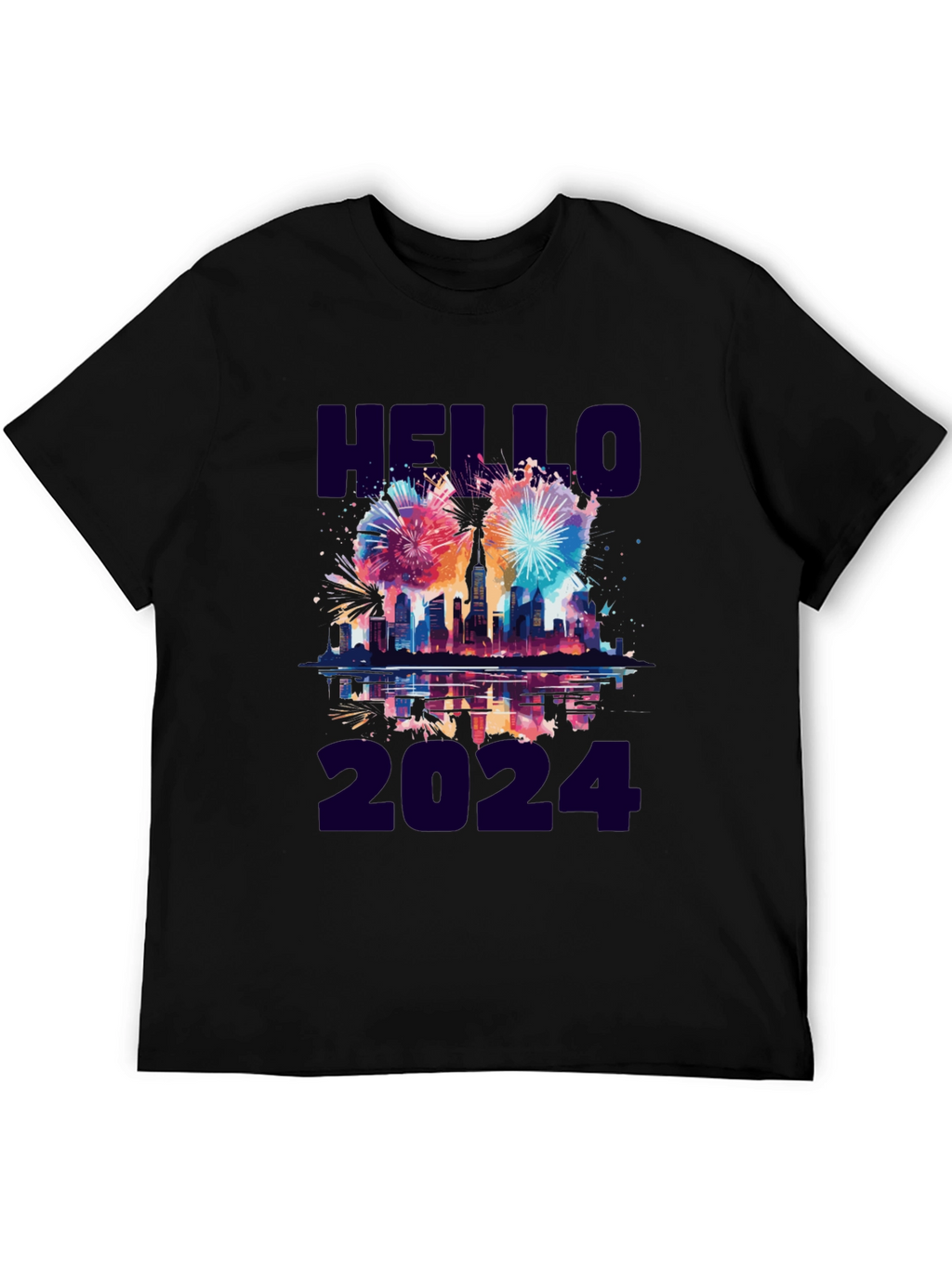 Hello 2024 Fireworks Graphic Tee