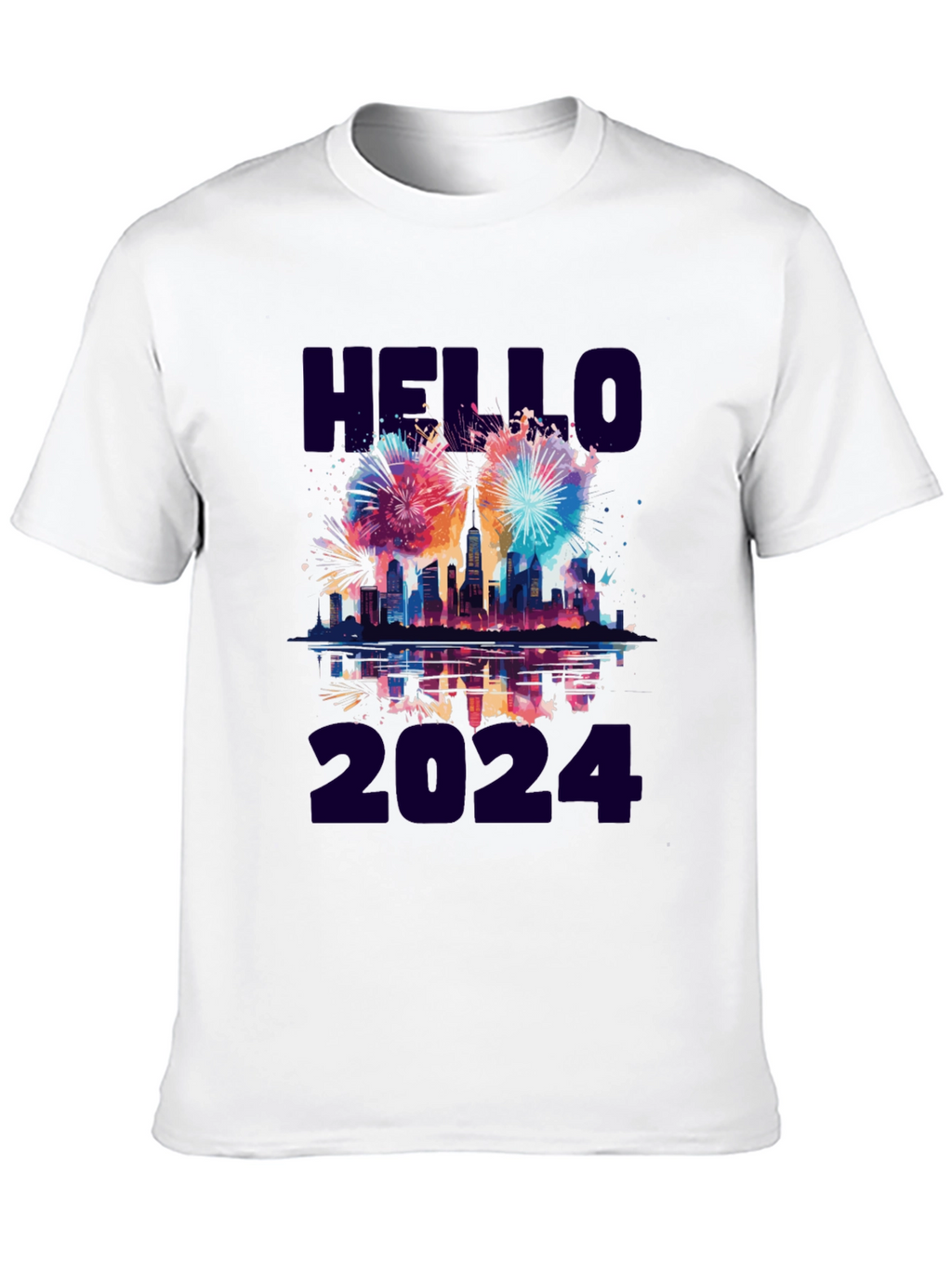 Hello 2024 Fireworks Graphic Tee
