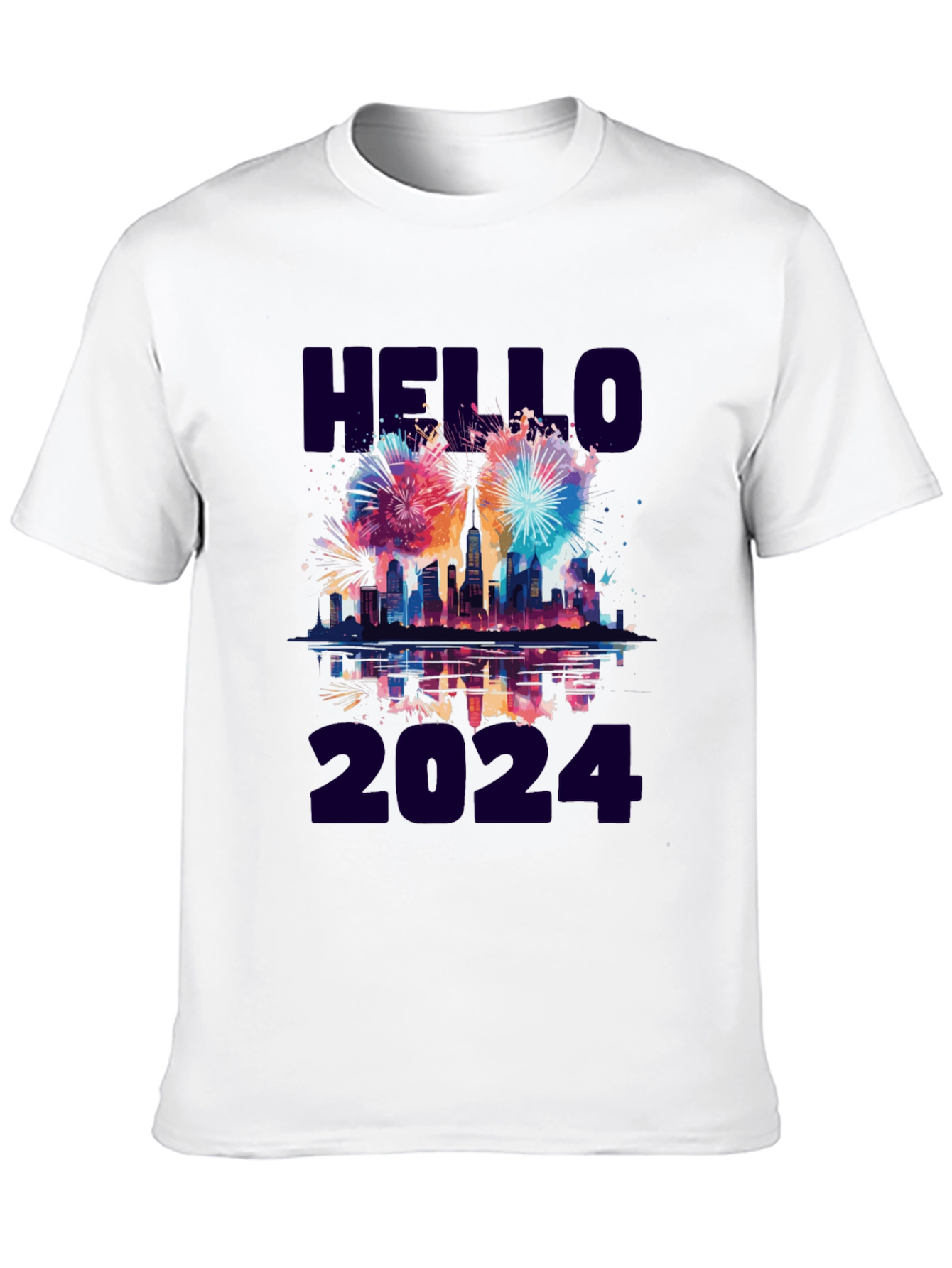 Hello 2024 Fireworks Graphic Tee