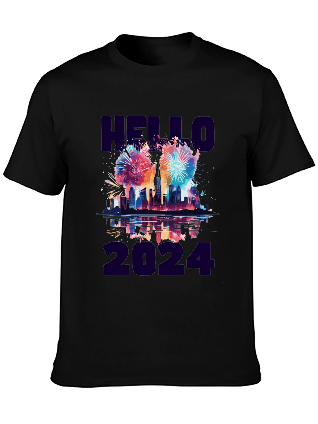 Hello 2024 Fireworks Graphic Tee