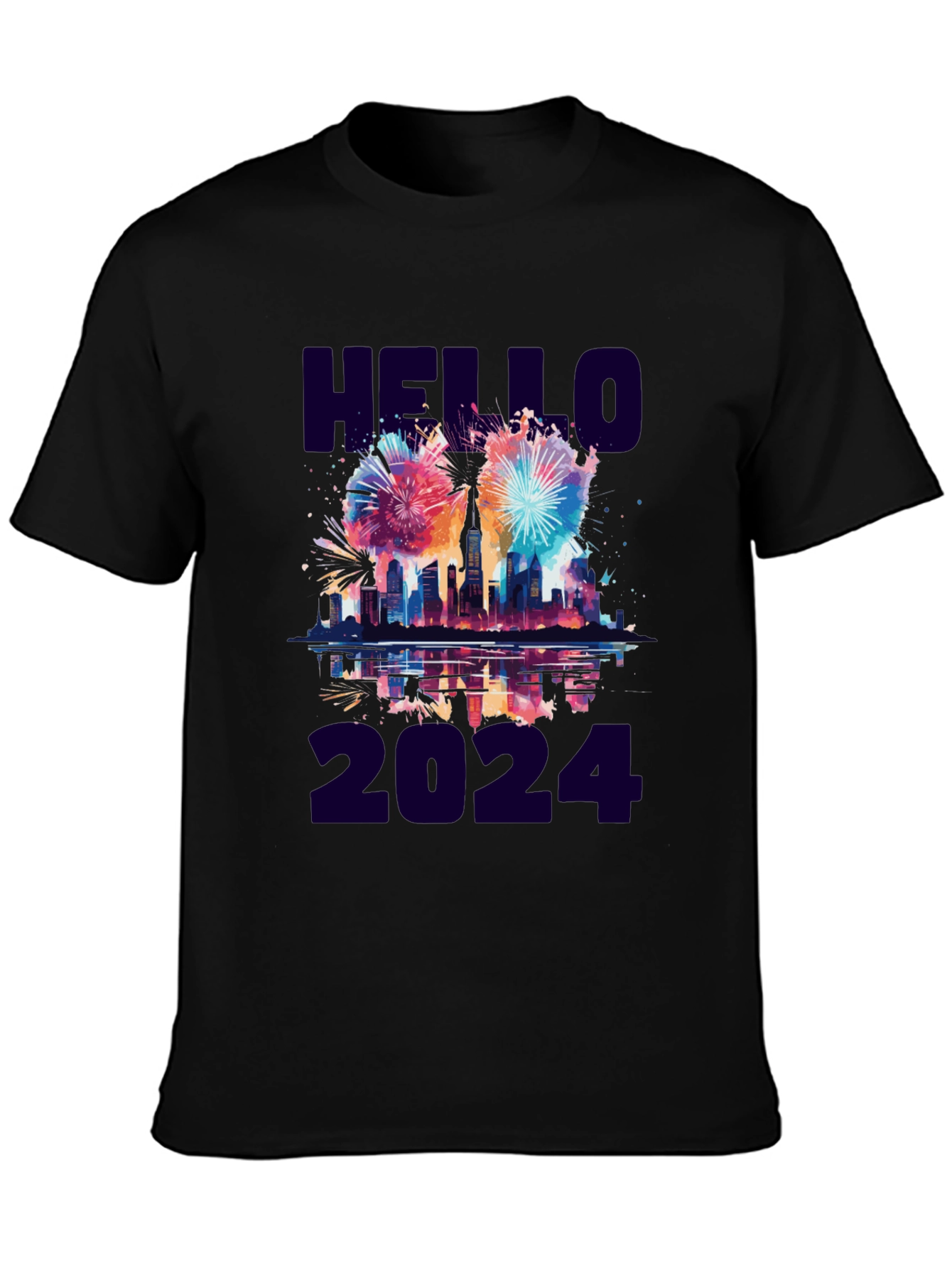 Hello 2024 Fireworks Graphic Tee