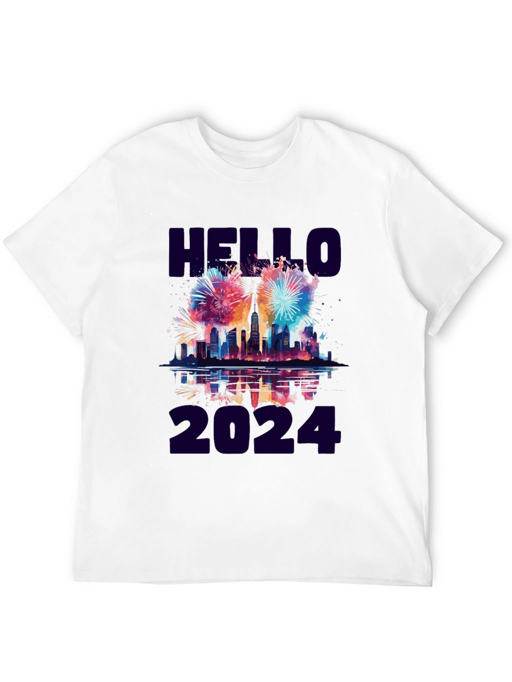 Hello 2024 Fireworks Graphic Tee