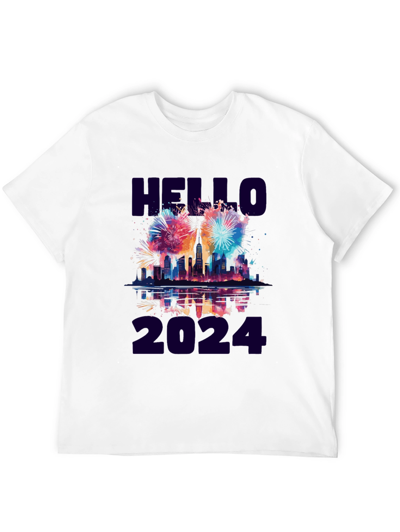 Hello 2024 Fireworks Graphic Tee