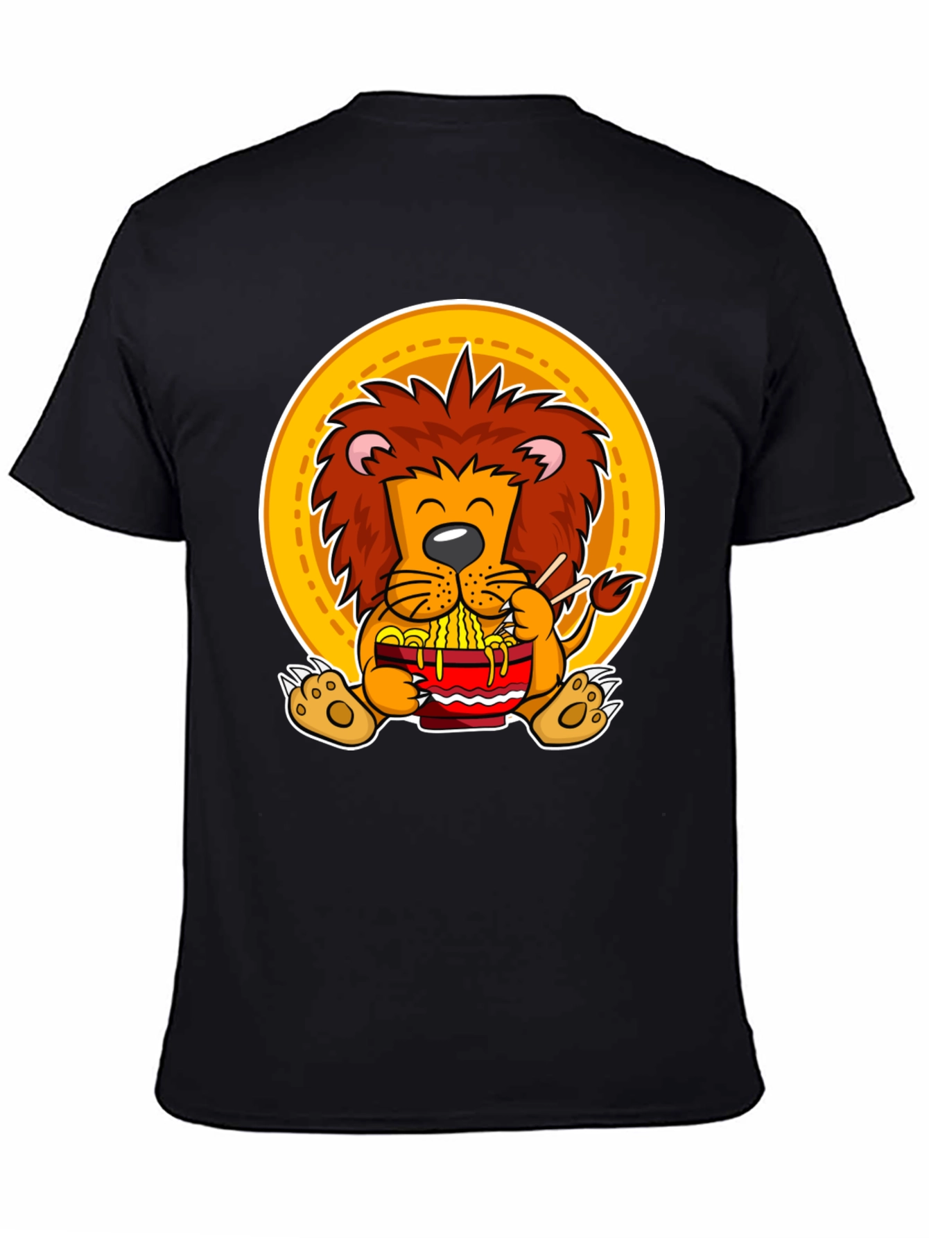 Lion Ramen T-Shirt: Cute Animal Graphic Tee for Noodle Lovers
