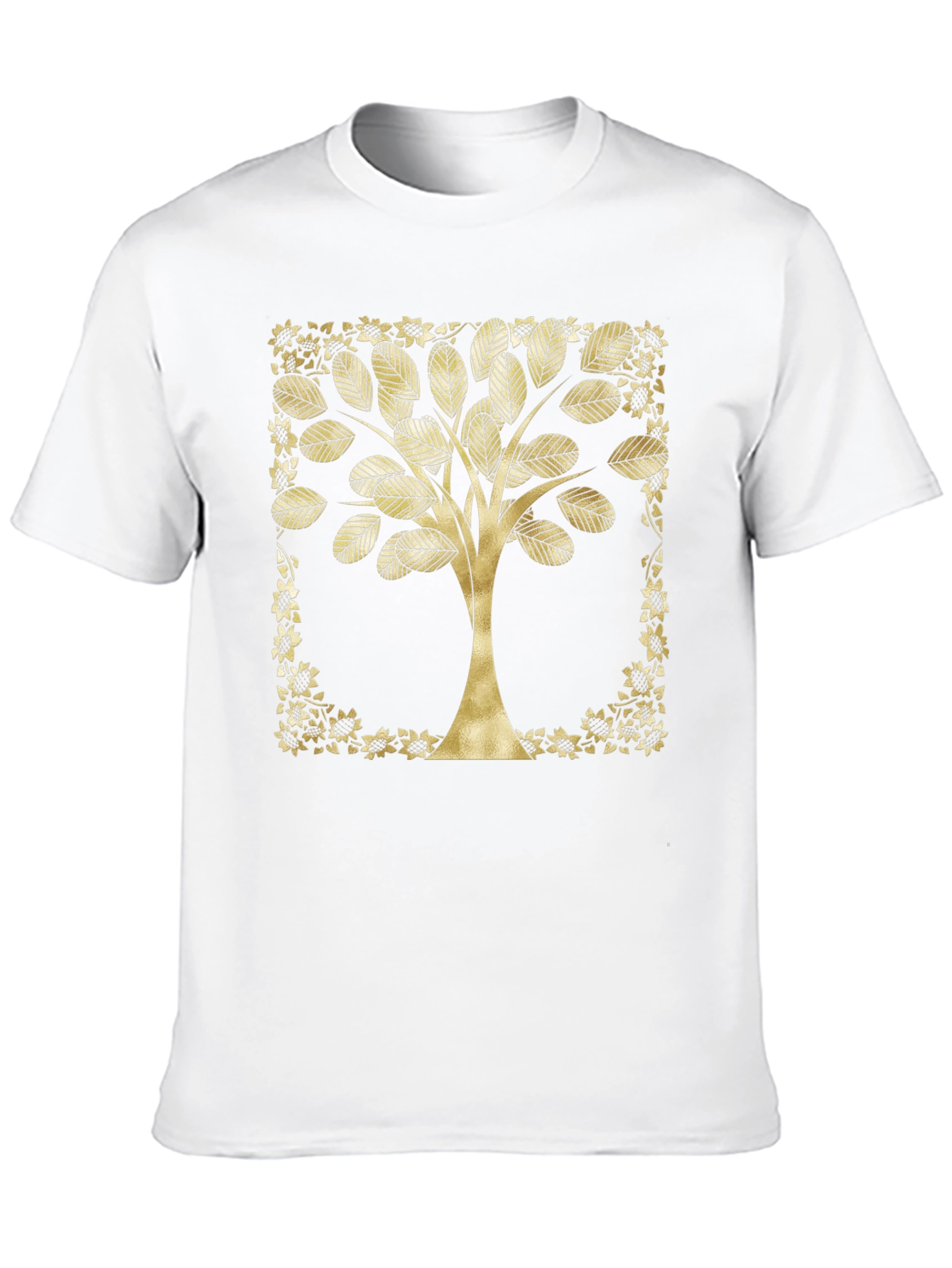 Golden Tree Graphic Black T-Shirt