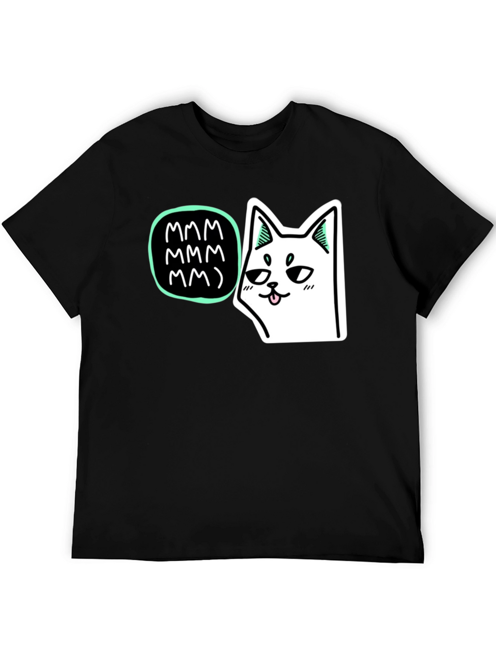Mmm Cat T-Shirt - Black Graphic Tee