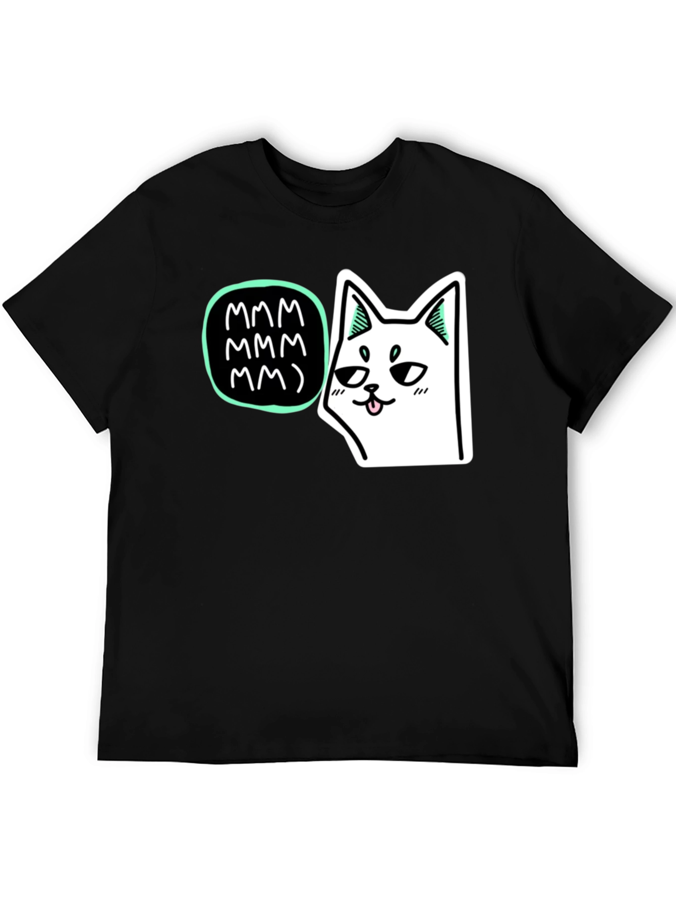 Mmm Cat T-Shirt - Black Graphic Tee