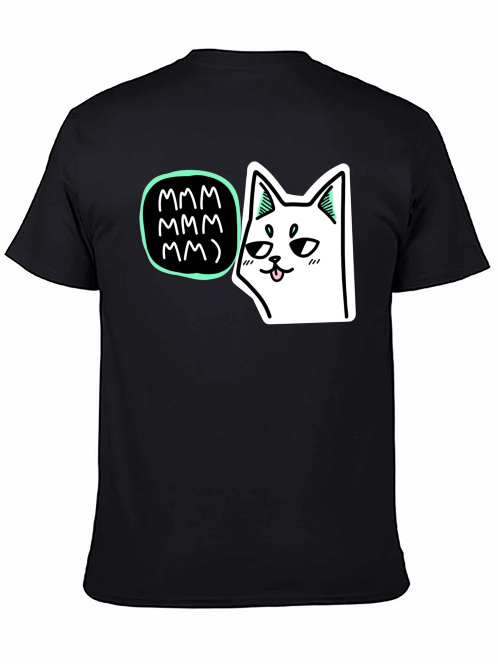 Mmm Cat T-Shirt - Black Graphic Tee