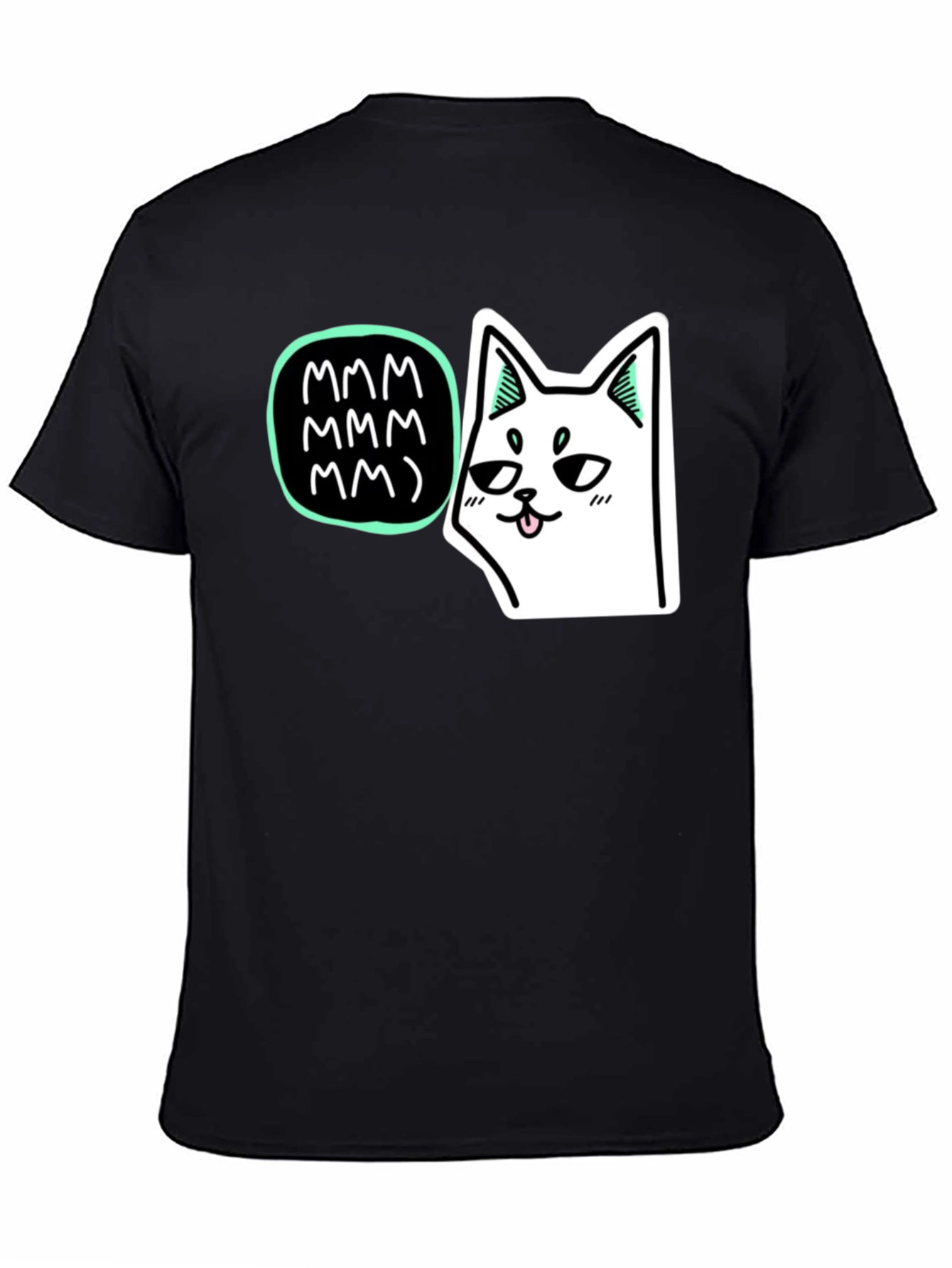 Mmm Cat T-Shirt - Black Graphic Tee