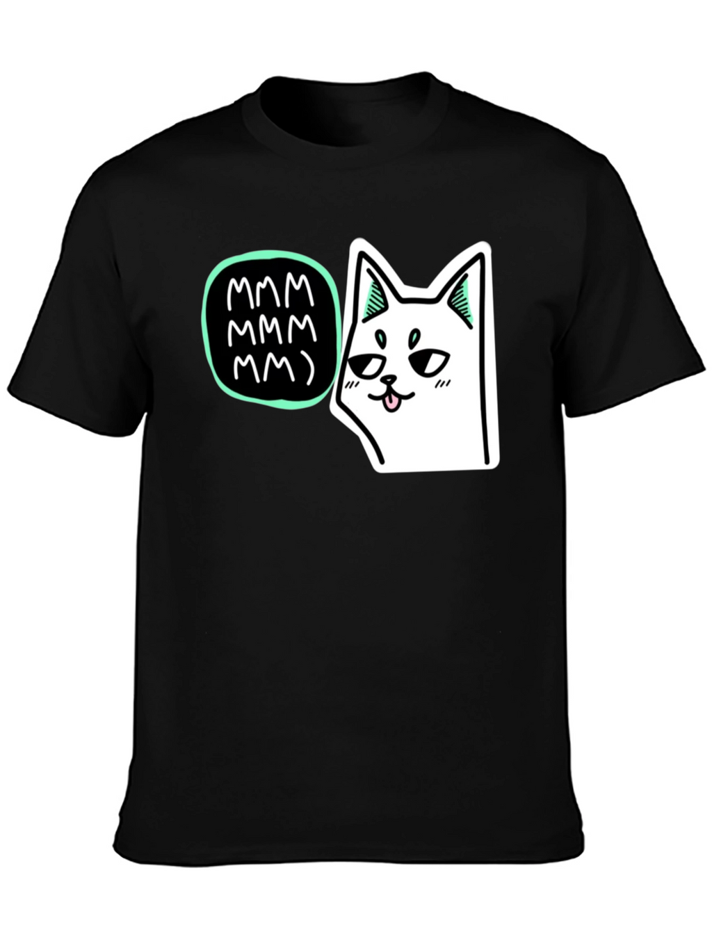 Mmm Cat T-Shirt - Black Graphic Tee