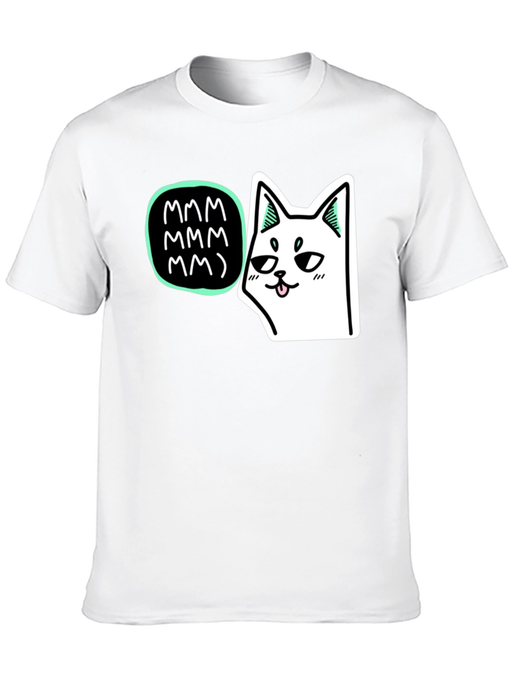 Mmm Cat T-Shirt - Black Graphic Tee