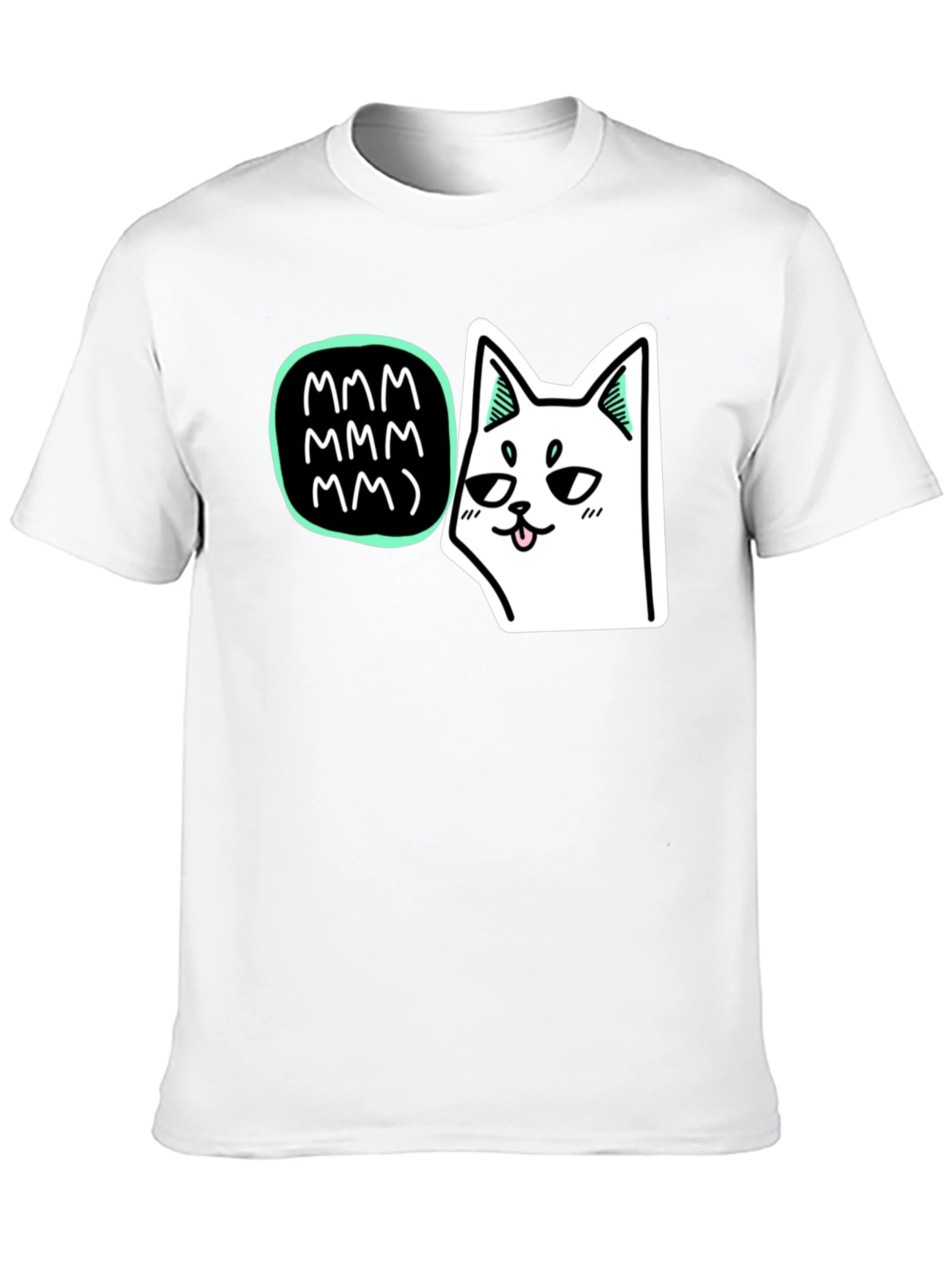 Mmm Cat T-Shirt - Black Graphic Tee