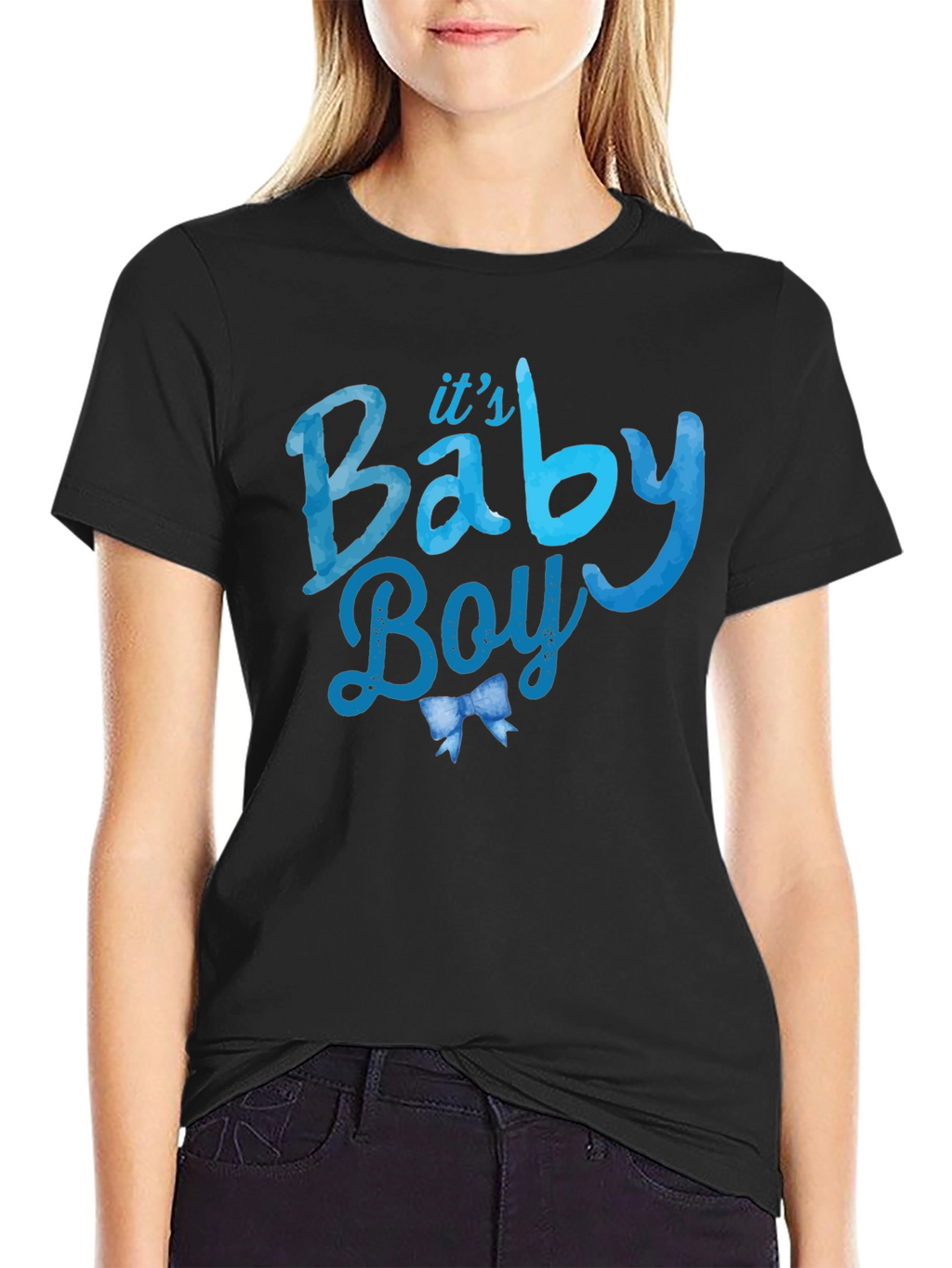 Its A Baby Boy Black Graphic Tee