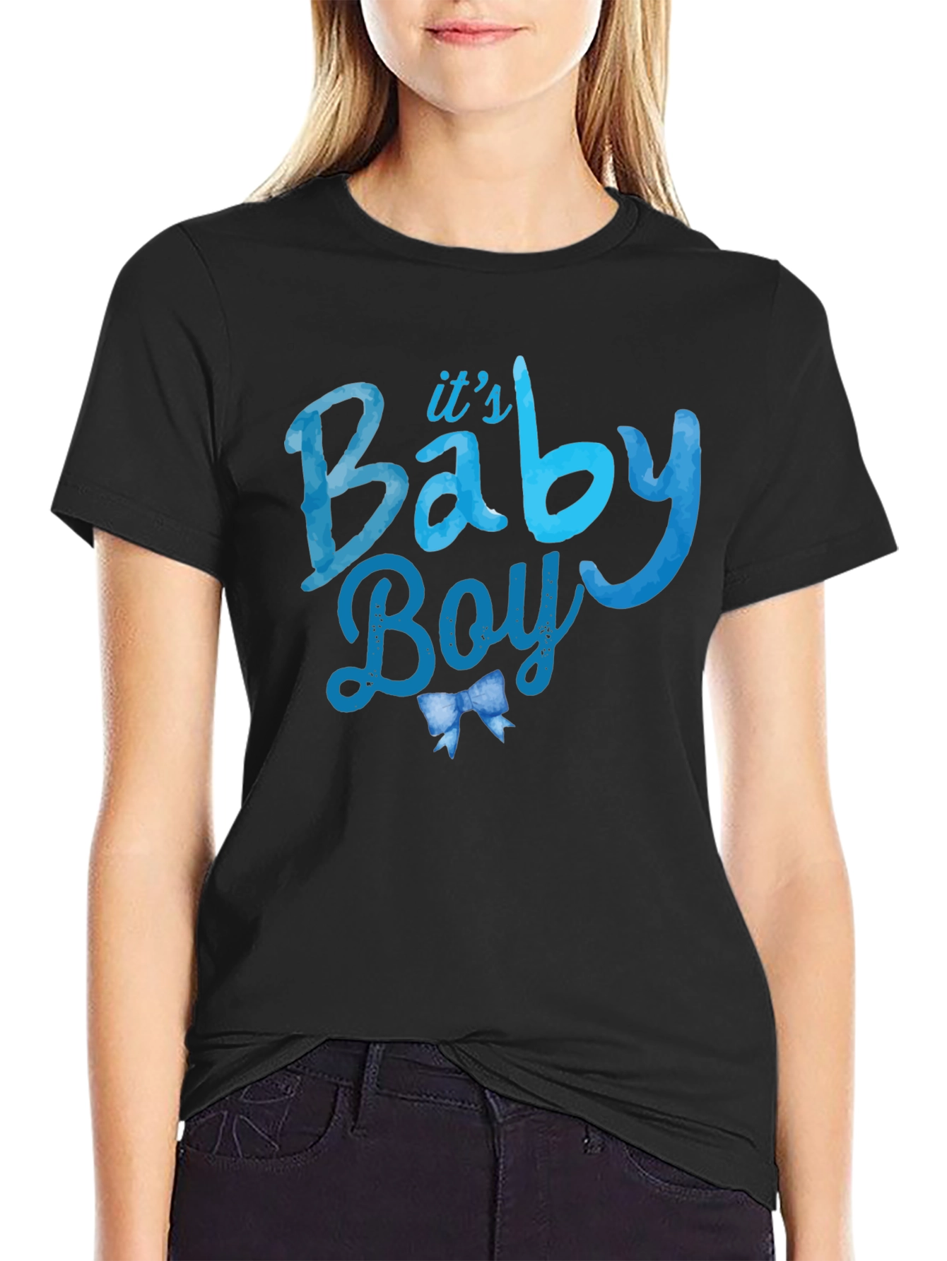 Its A Baby Boy Black Graphic Tee