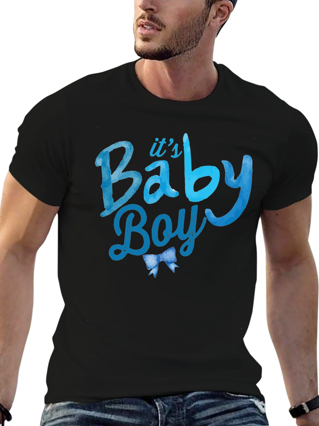Its A Baby Boy Black Graphic Tee