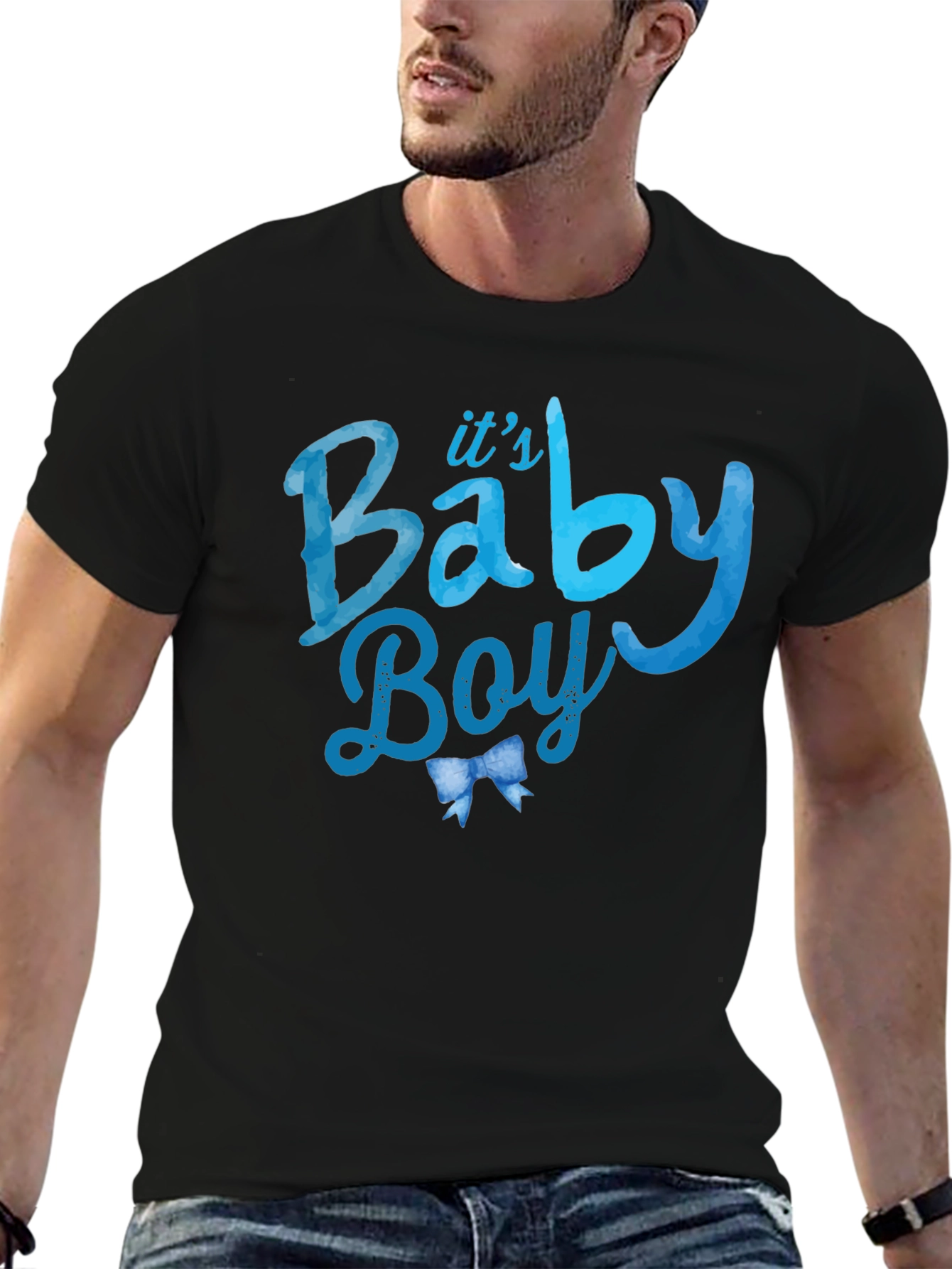 Its A Baby Boy Black Graphic Tee