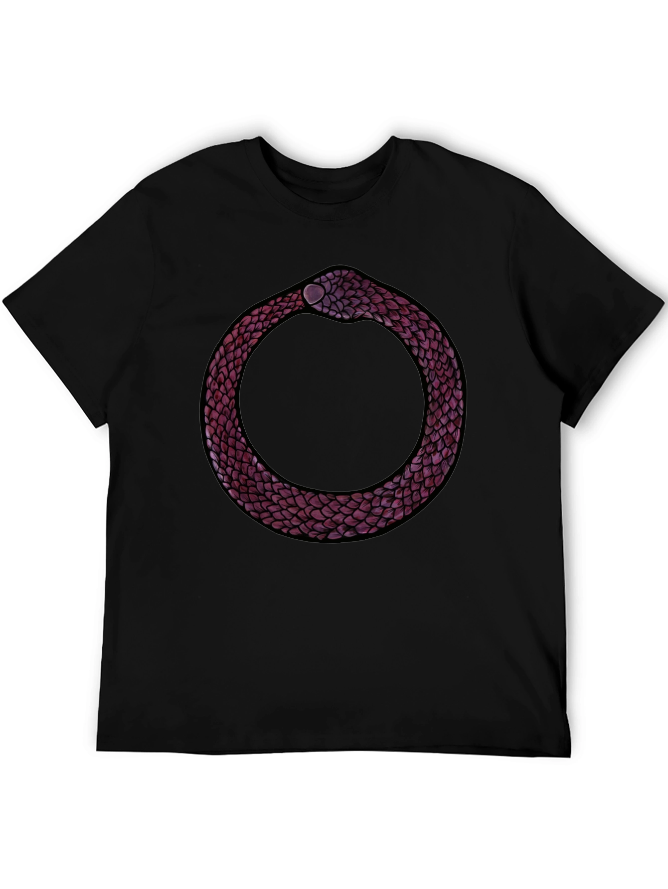 Ouroboros Snake Graphic Tee - Symbolic Design