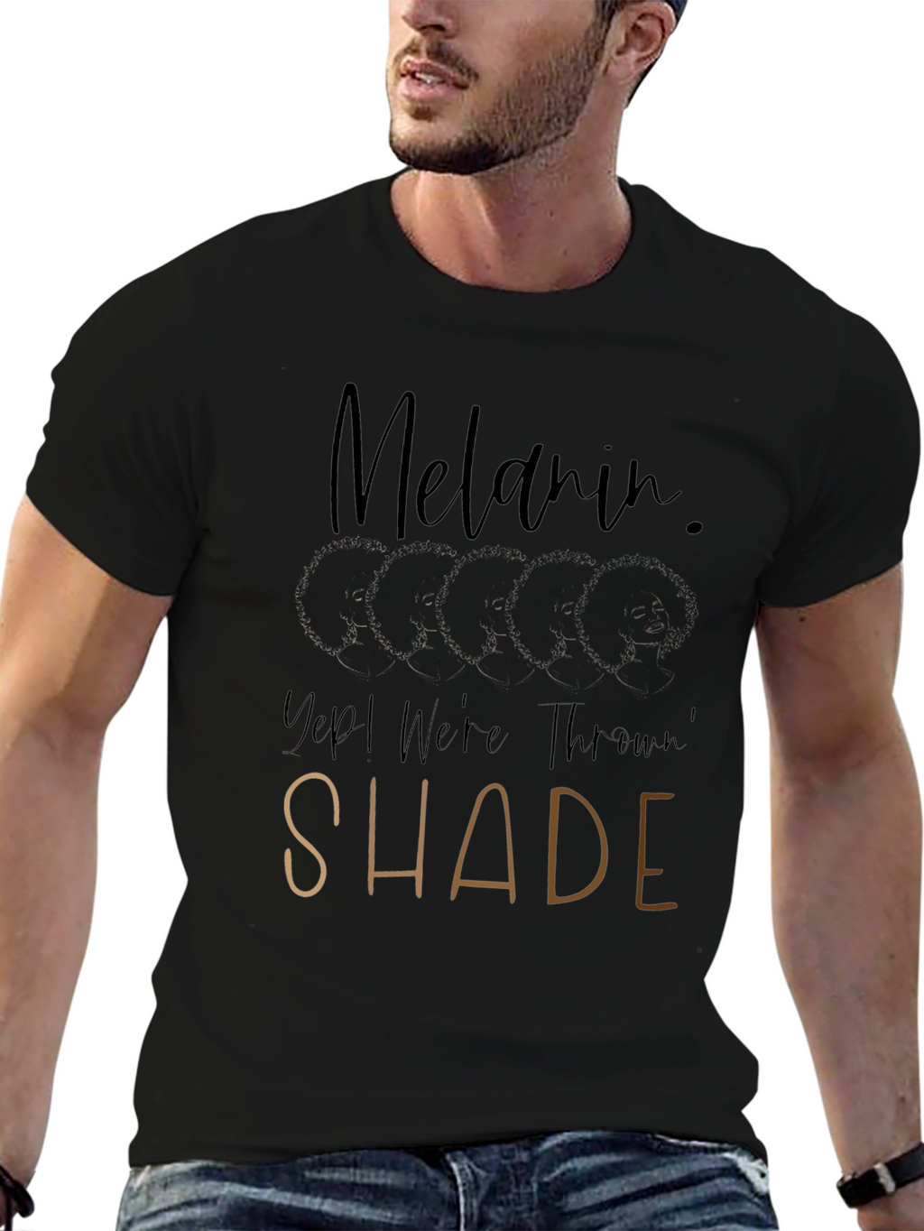 Melanin Throwin Shade Black T-Shirt