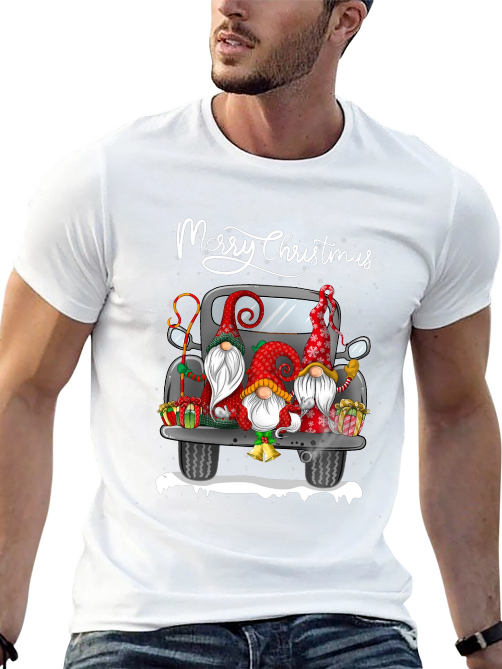 Merry Christmas Gnome Truck T-Shirt