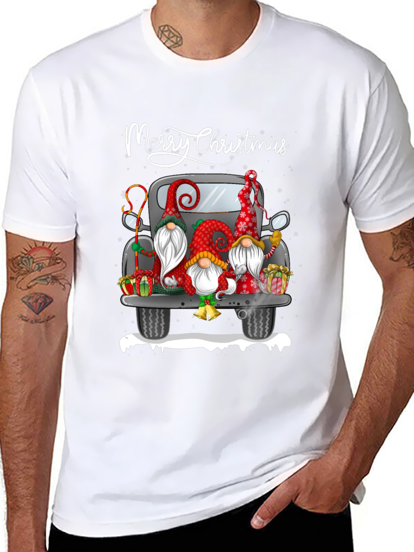 Merry Christmas Gnome Truck T-Shirt