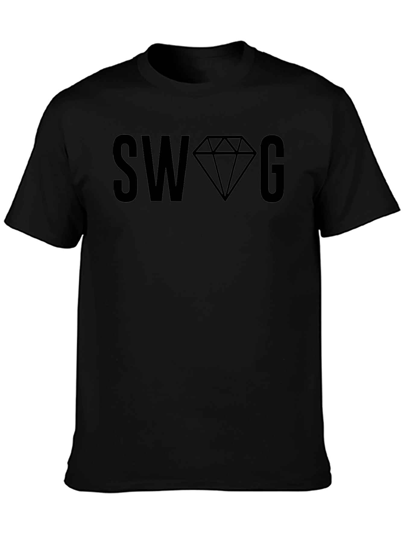 Mens Black SWAG Graphic T-Shirt