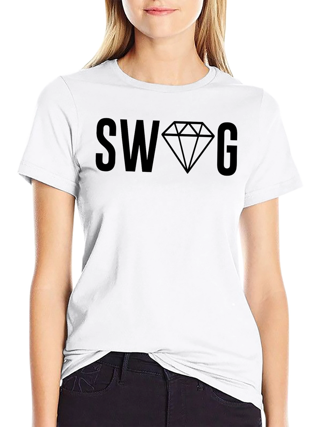 Mens Black SWAG Graphic T-Shirt