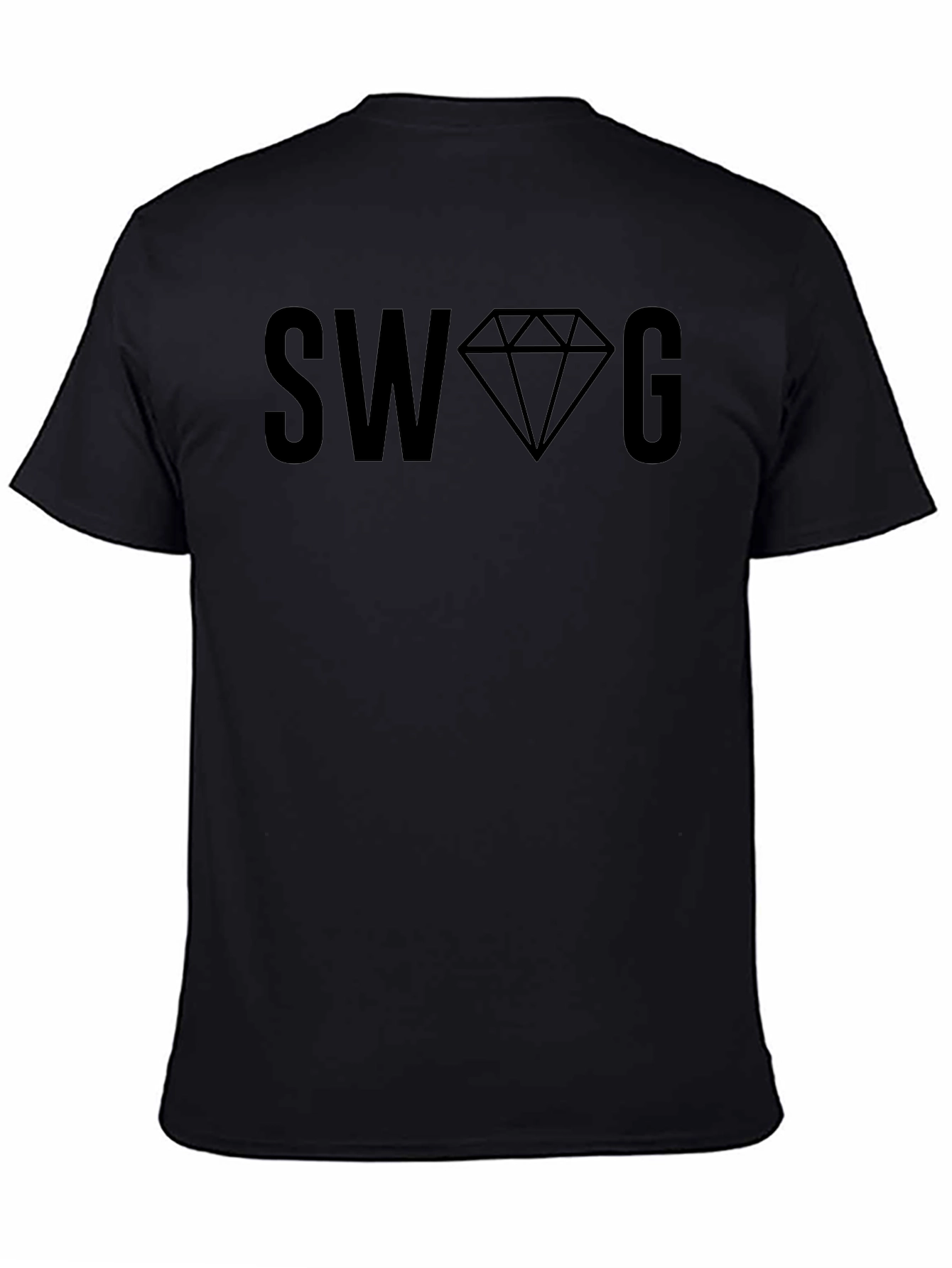 Mens Black SWAG Graphic T-Shirt