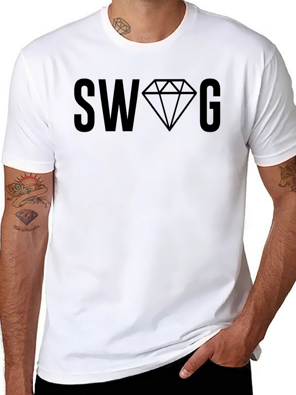 Mens Black SWAG Graphic T-Shirt