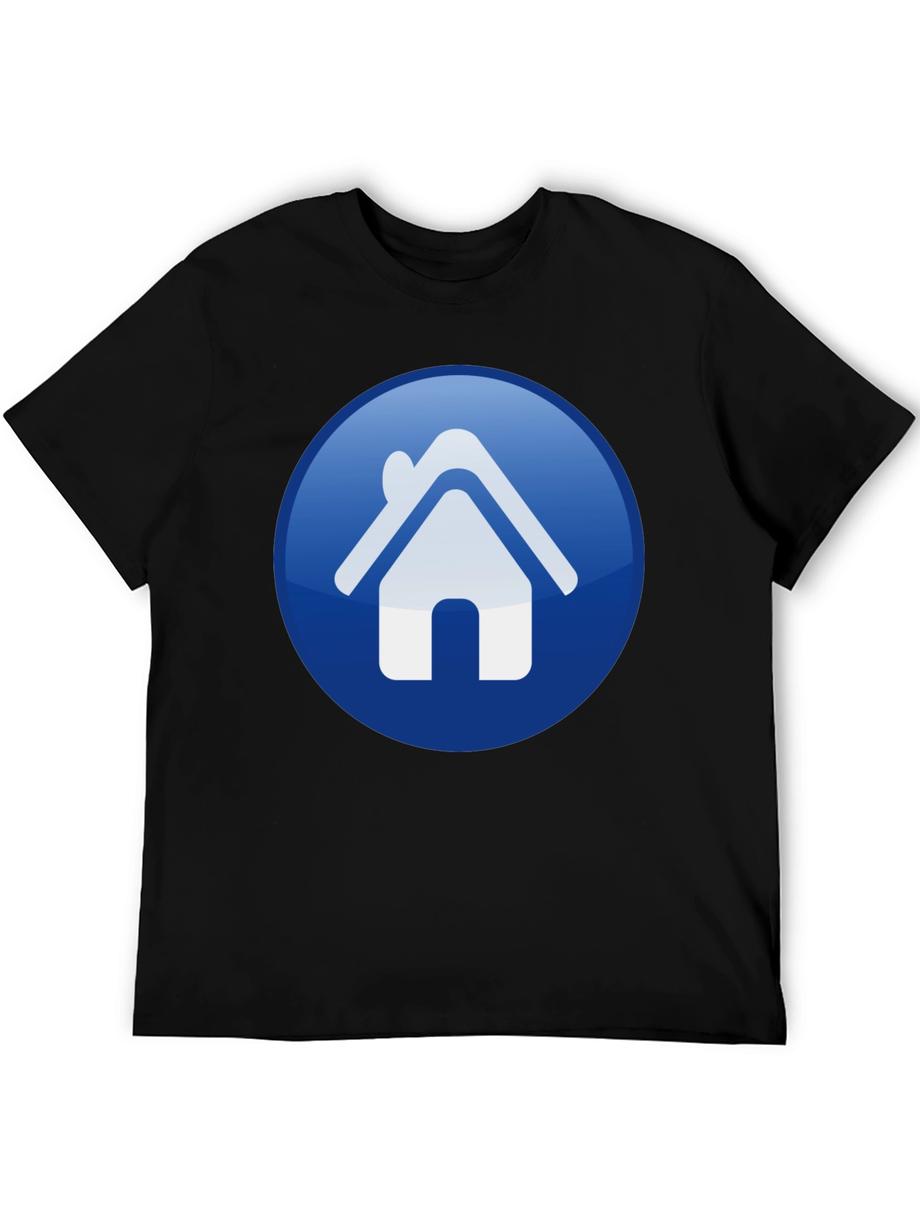 Home Icon Graphic Print Black T-Shirt