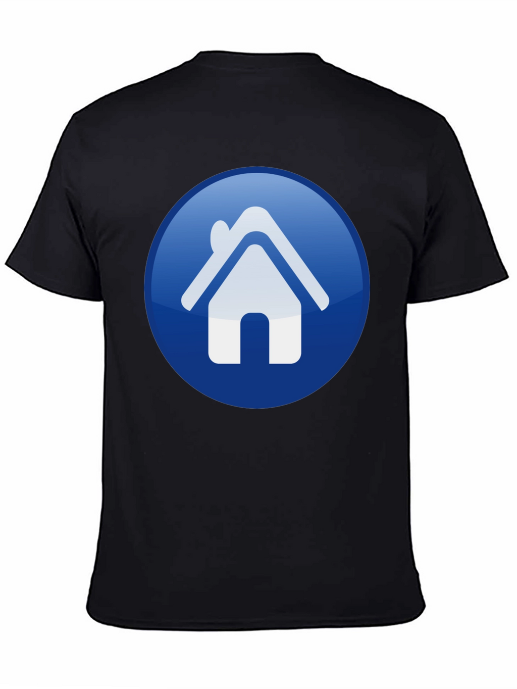 Home Icon Graphic Print Black T-Shirt