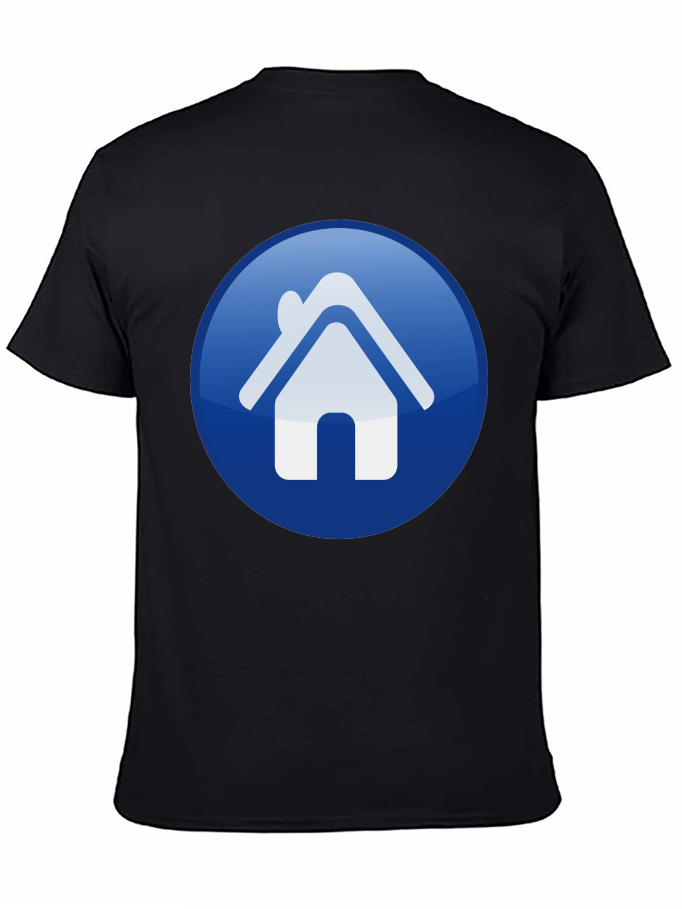 Home Icon Graphic Print Black T-Shirt