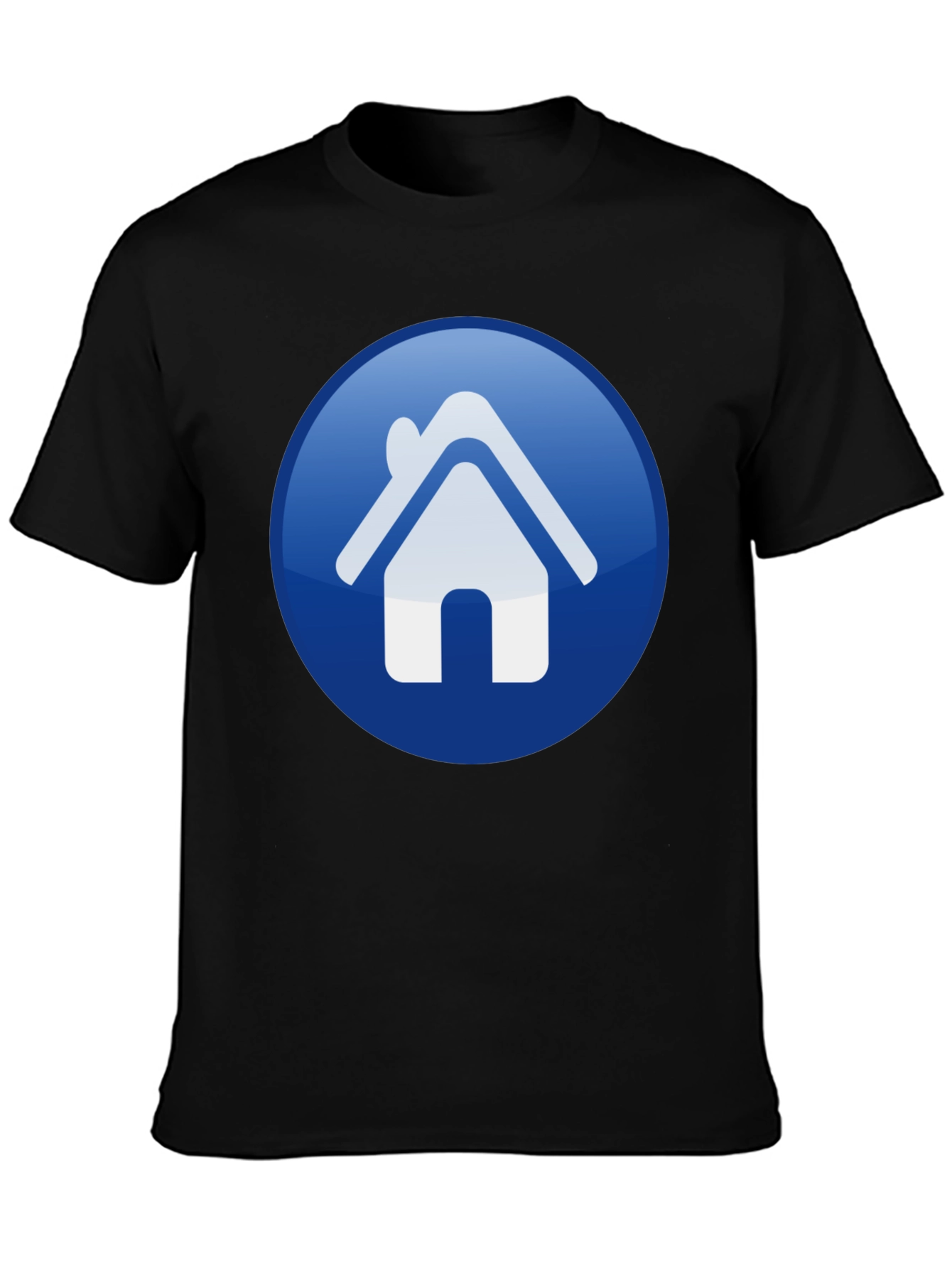 Home Icon Graphic Print Black T-Shirt