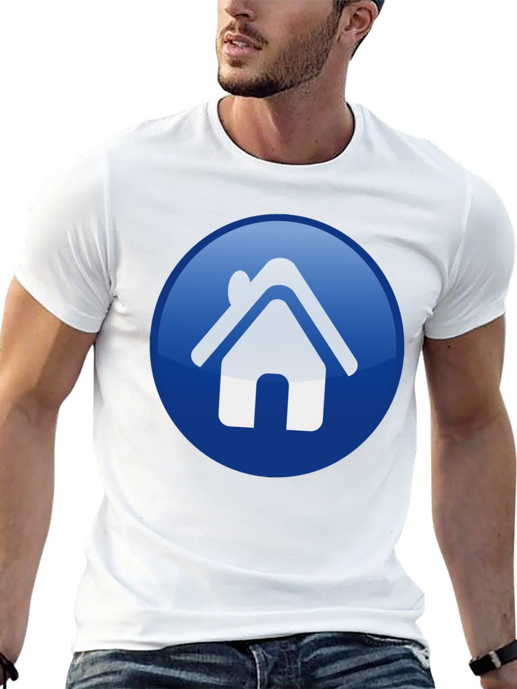 Home Icon Graphic Print Black T-Shirt