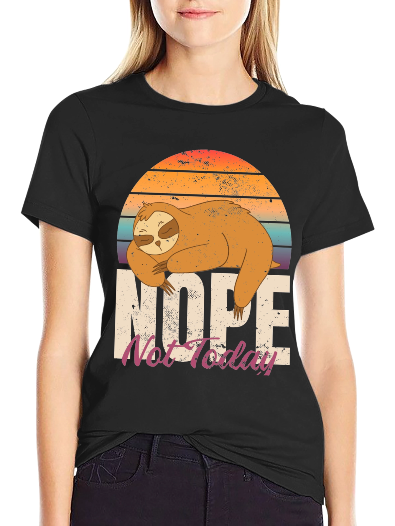 Nope Not Today Sloth Graphic Tee