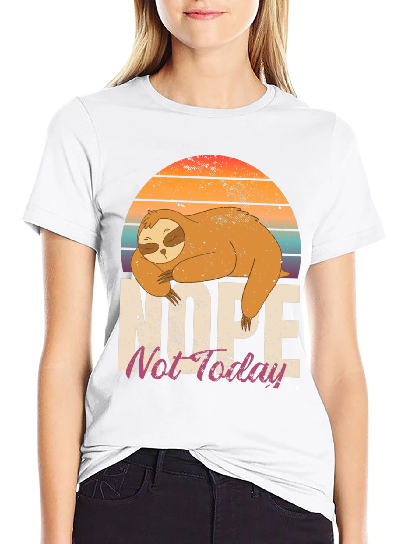 Nope Not Today Sloth Graphic Tee