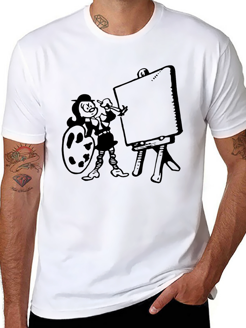 Cartoon Artist Graphic Tee