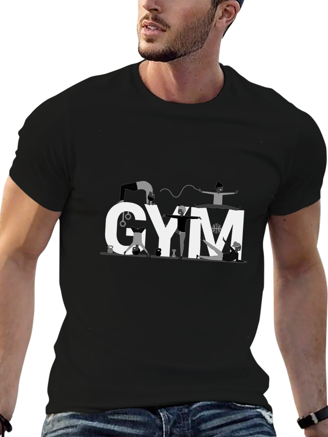 Gym Enthusiast Black T-Shirt