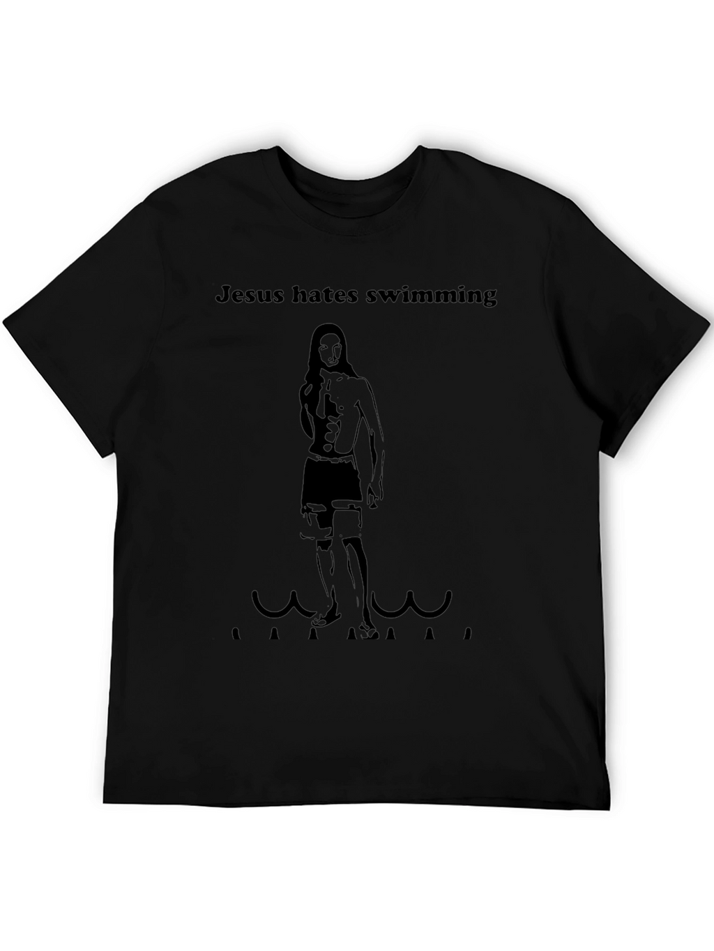 Jesus Hates Swimming Funny Graphic Tee